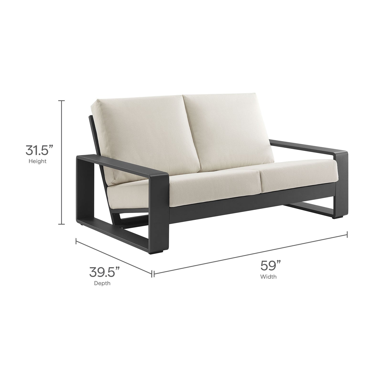 Lirienne 4-Piece Outdoor Patio Aluminum Furniture Set by Modway