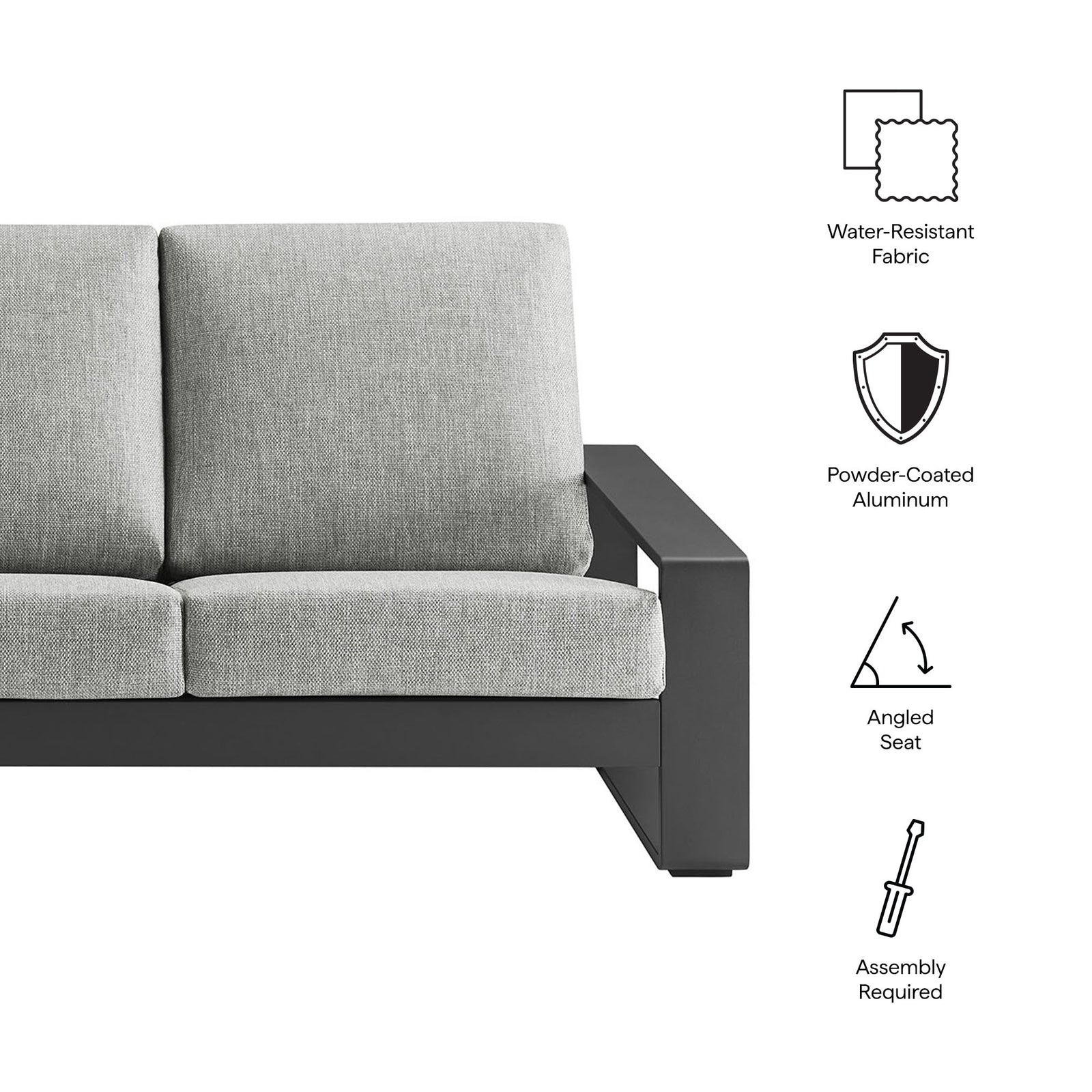 Lirienne Outdoor Patio Aluminum Sofa by Modway