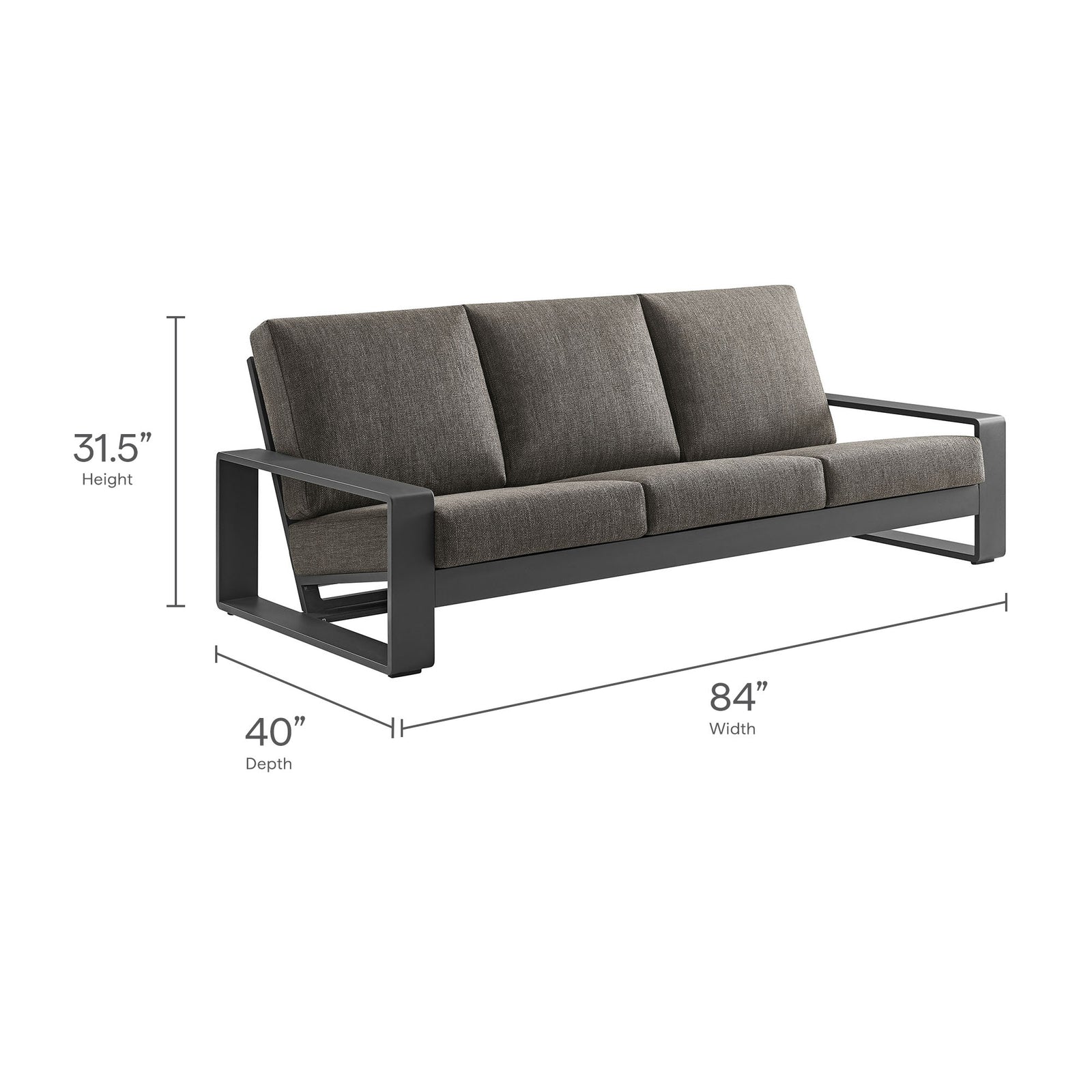Lirienne Outdoor Patio Aluminum Sofa by Modway