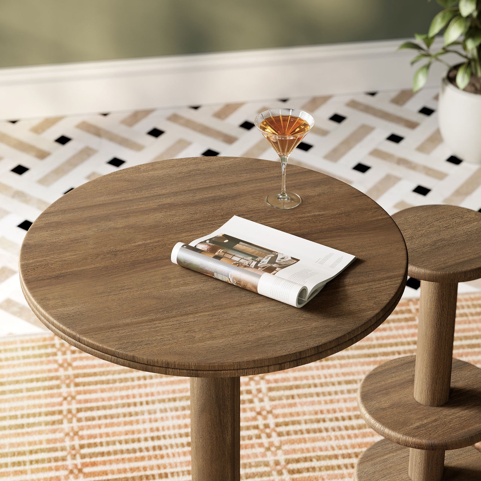 Neo 31 Inch Round Indoor - Outdoor Patio Patio Wood Bar Table by Modway
