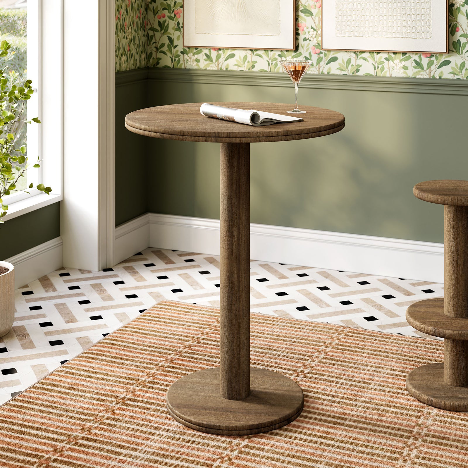 Neo 31 Inch Round Indoor - Outdoor Patio Patio Wood Bar Table by Modway