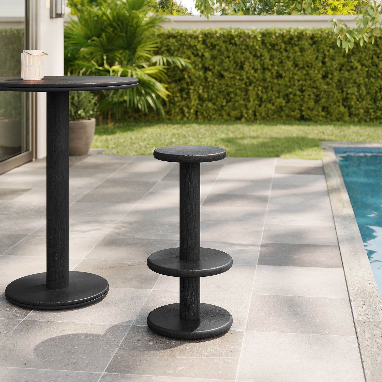 Neo 15 Inch Round Indoor - Outdoor Patio Patio Wood Bar Stools by Modway