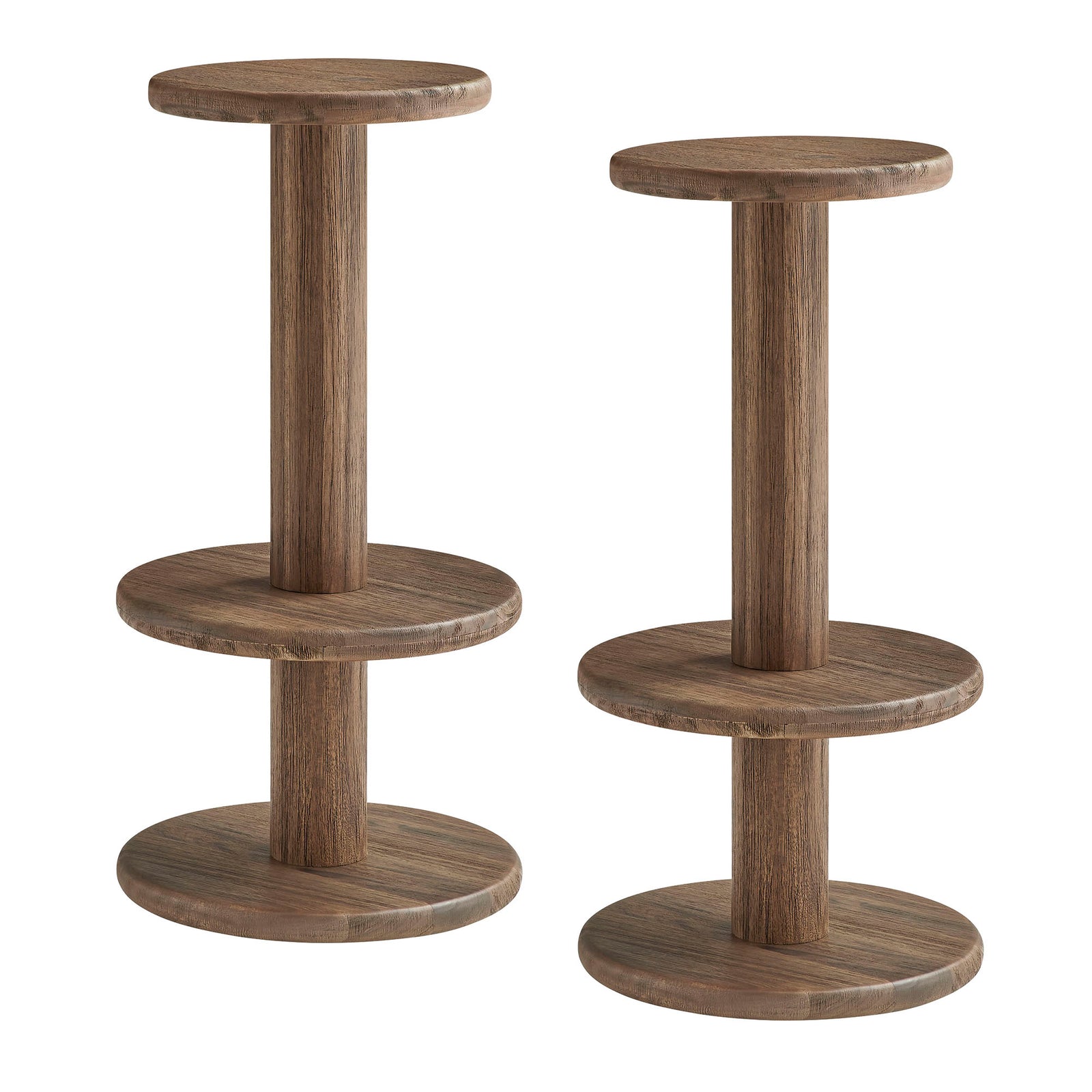 Neo 15 Inch Round Indoor - Outdoor Patio Patio Wood Bar Stools by Modway