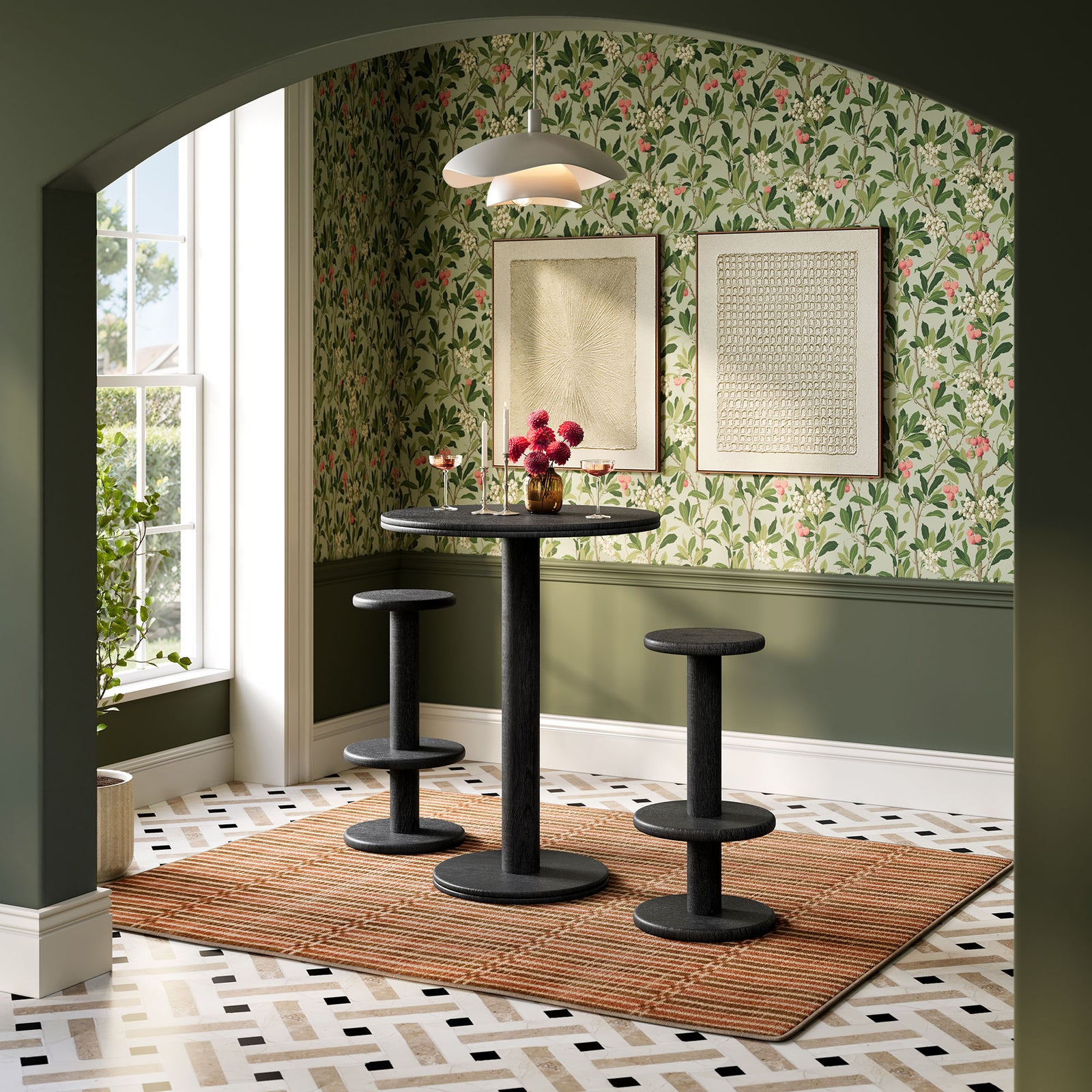 Neo 3-Piece Round Indoor - Outdoor Patio Patio Wood Bar Table And Stool Set by Modway