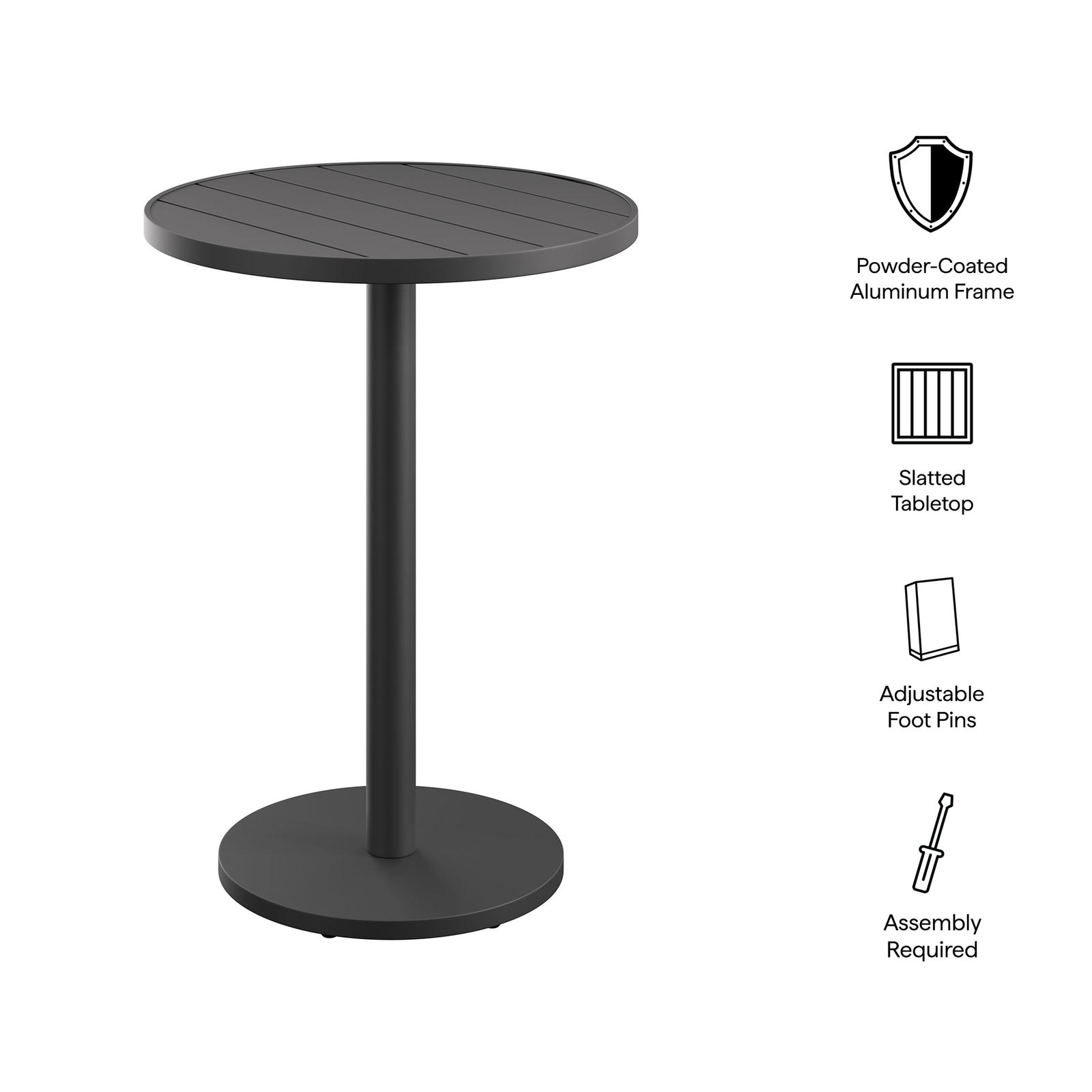 Tahoe 31 Inch Round Outdoor Patio Aluminum Bar Table by Modway