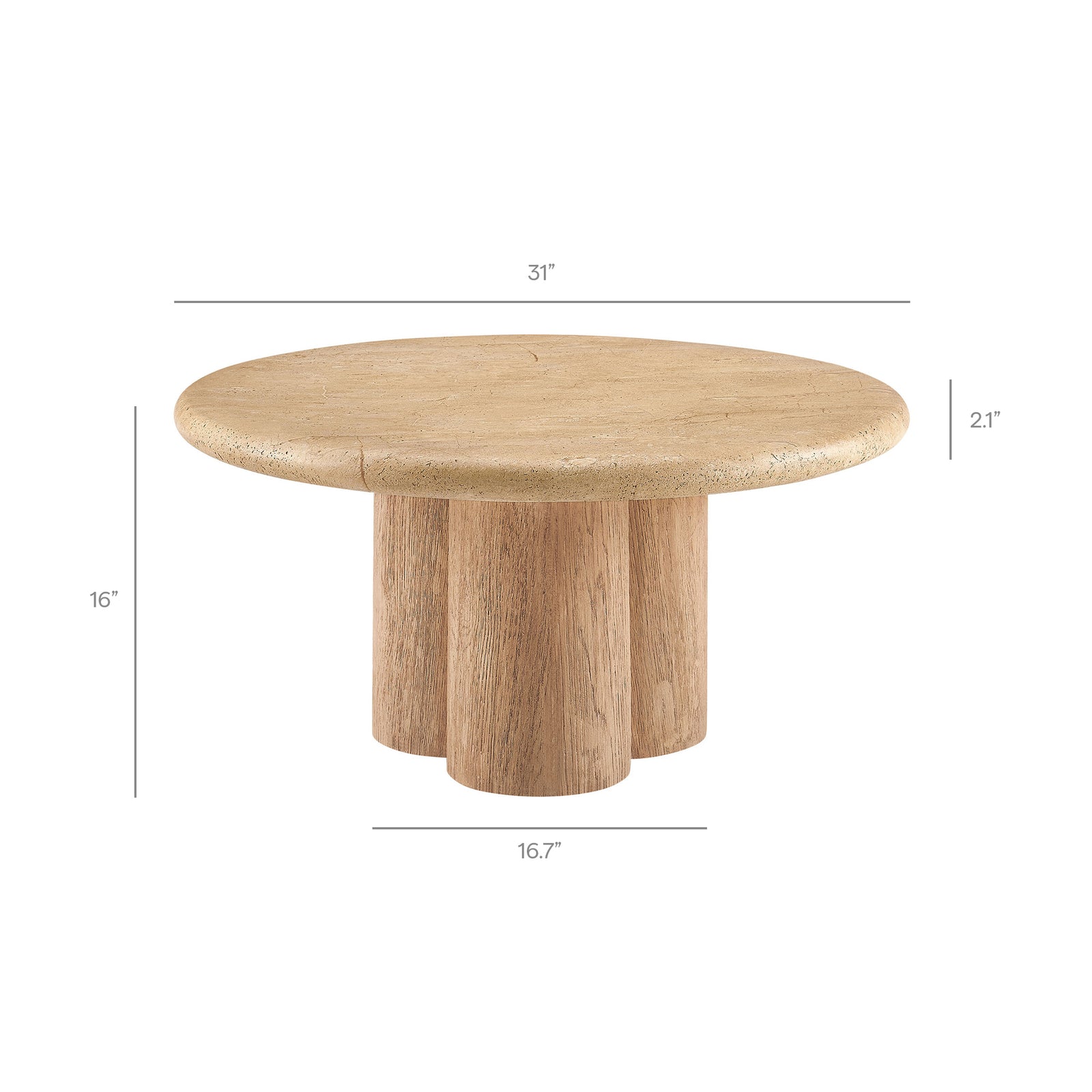 Tori 31 Inch Round Indoor and Outdoor Patio Coffee Table by Modway