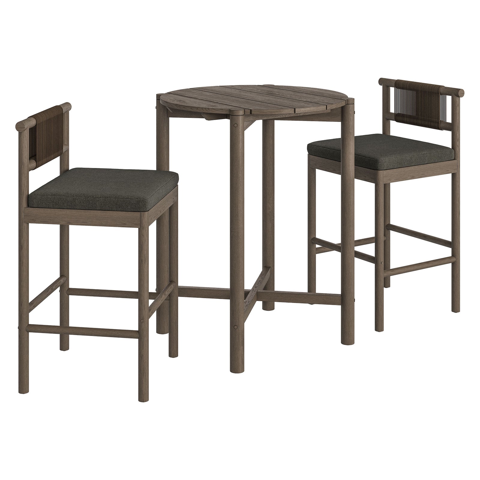 Eleni 3-Piece Outdoor Patio Teak Wood Bar Set by Modway