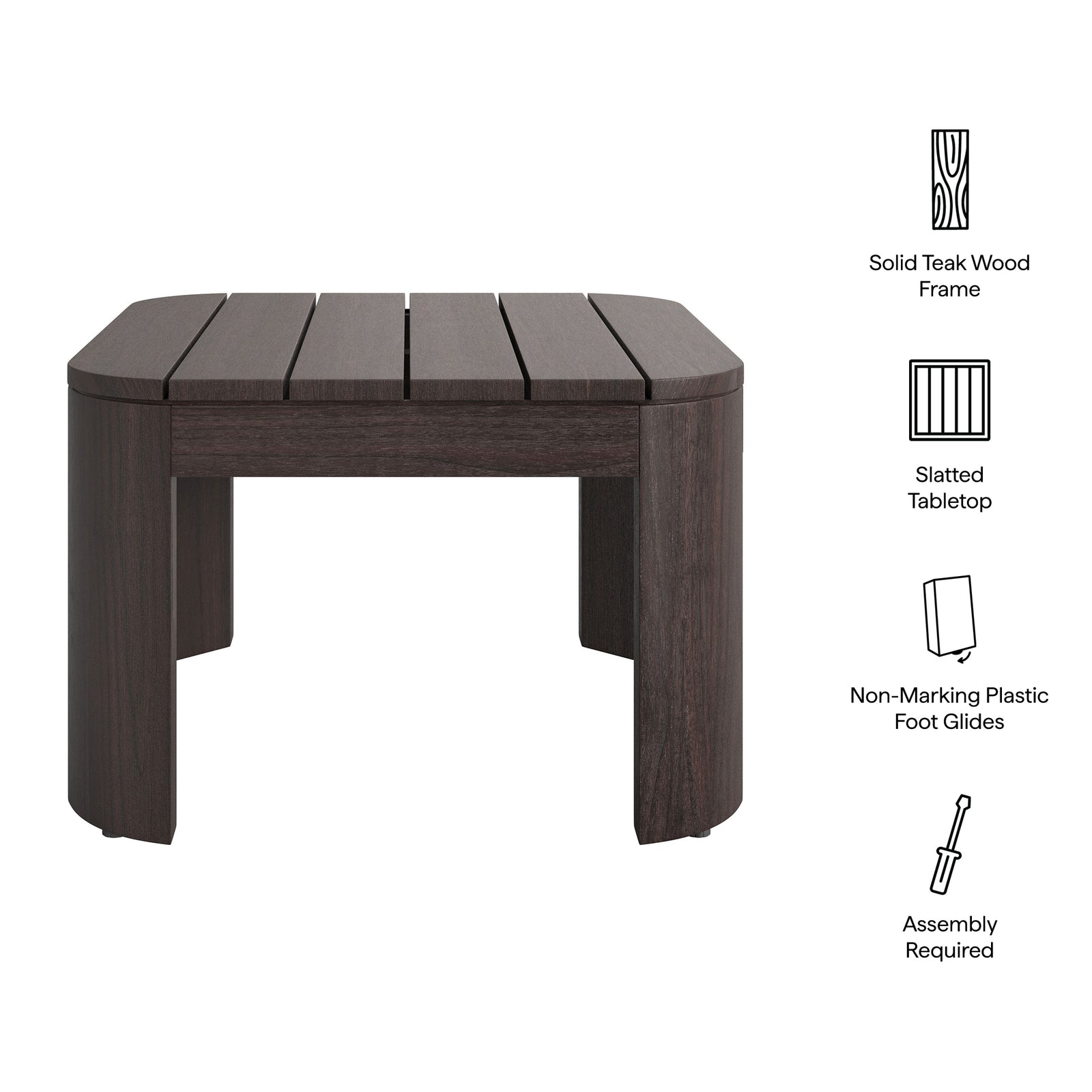 Kona Outdoor Patio Teak Wood Side Table by Modway