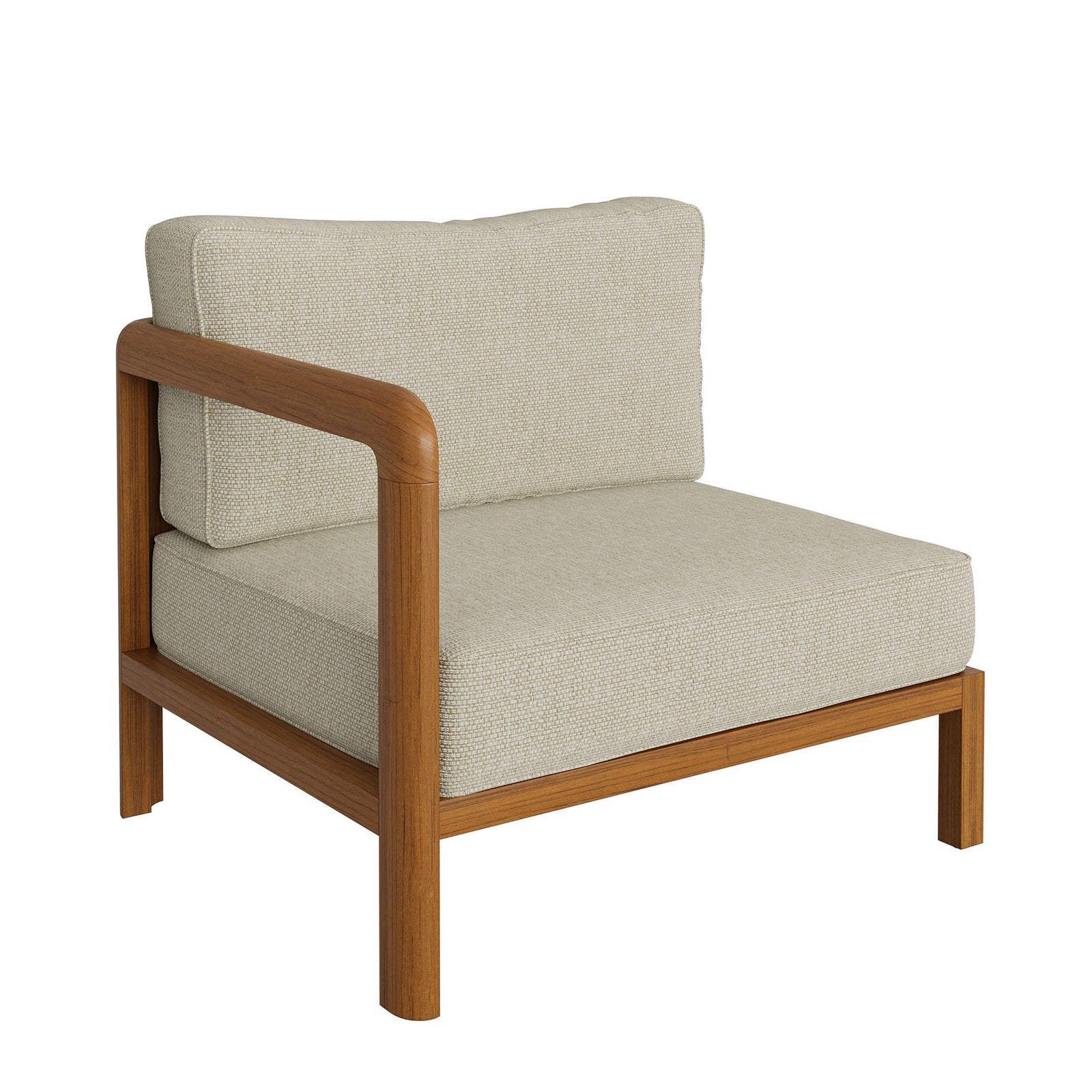 Kona Outdoor Patio Teak Wood Left-Arm Facing Modular Armchair by Modway