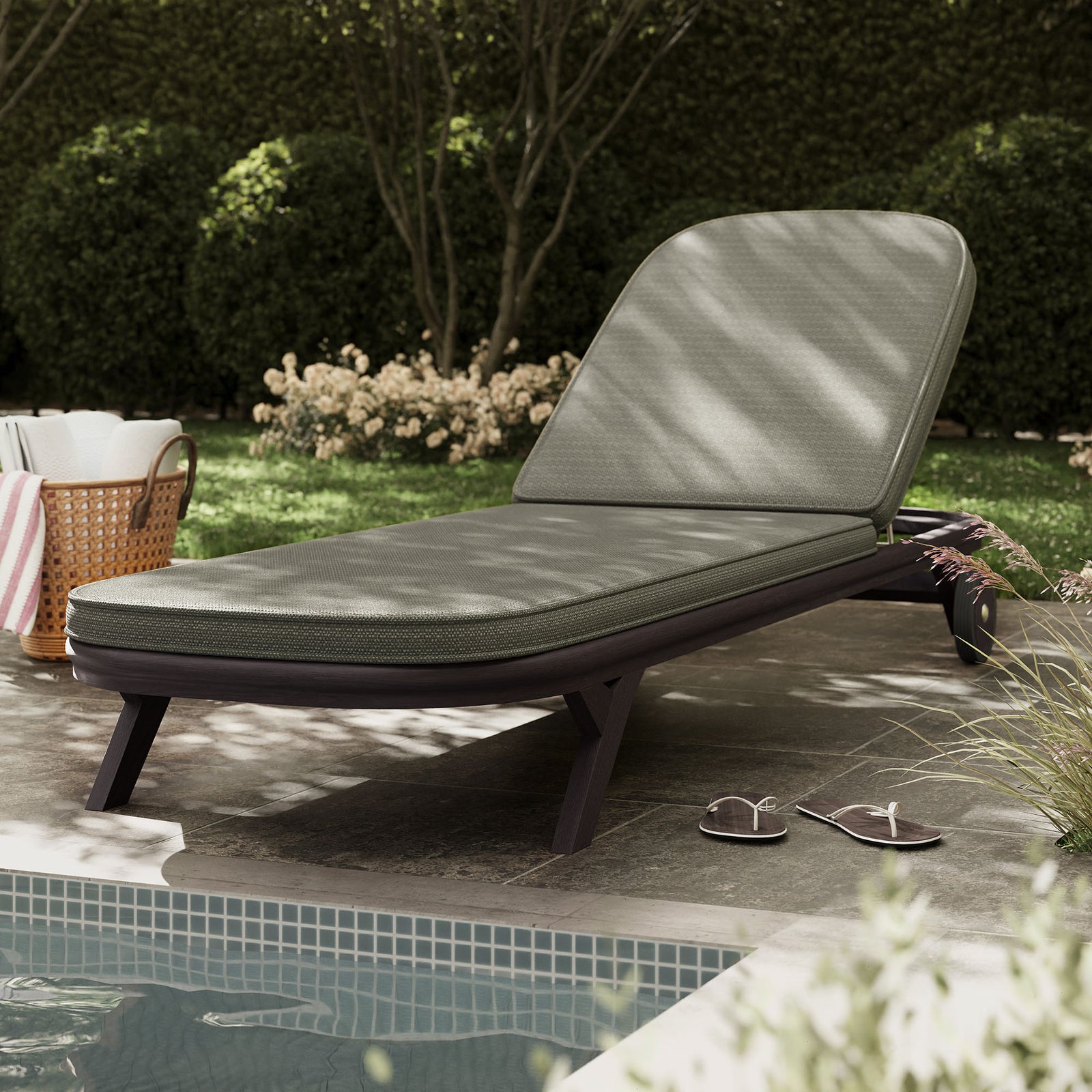 Kona Outdoor Patio Teak Wood Chaise Lounge Chair by Modway