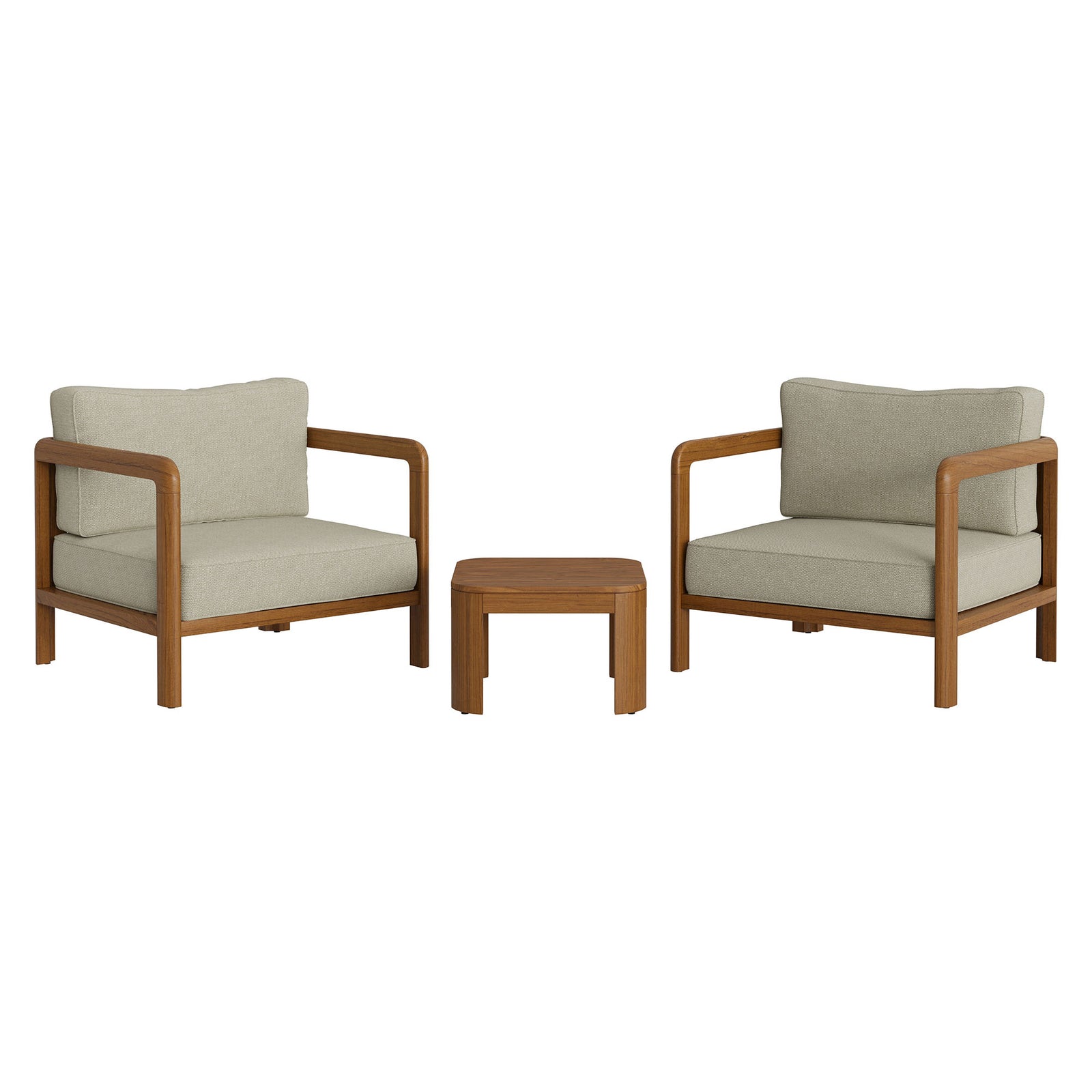 Kona 3-Piece Outdoor Patio Teak Wood Furniture Set by Modway