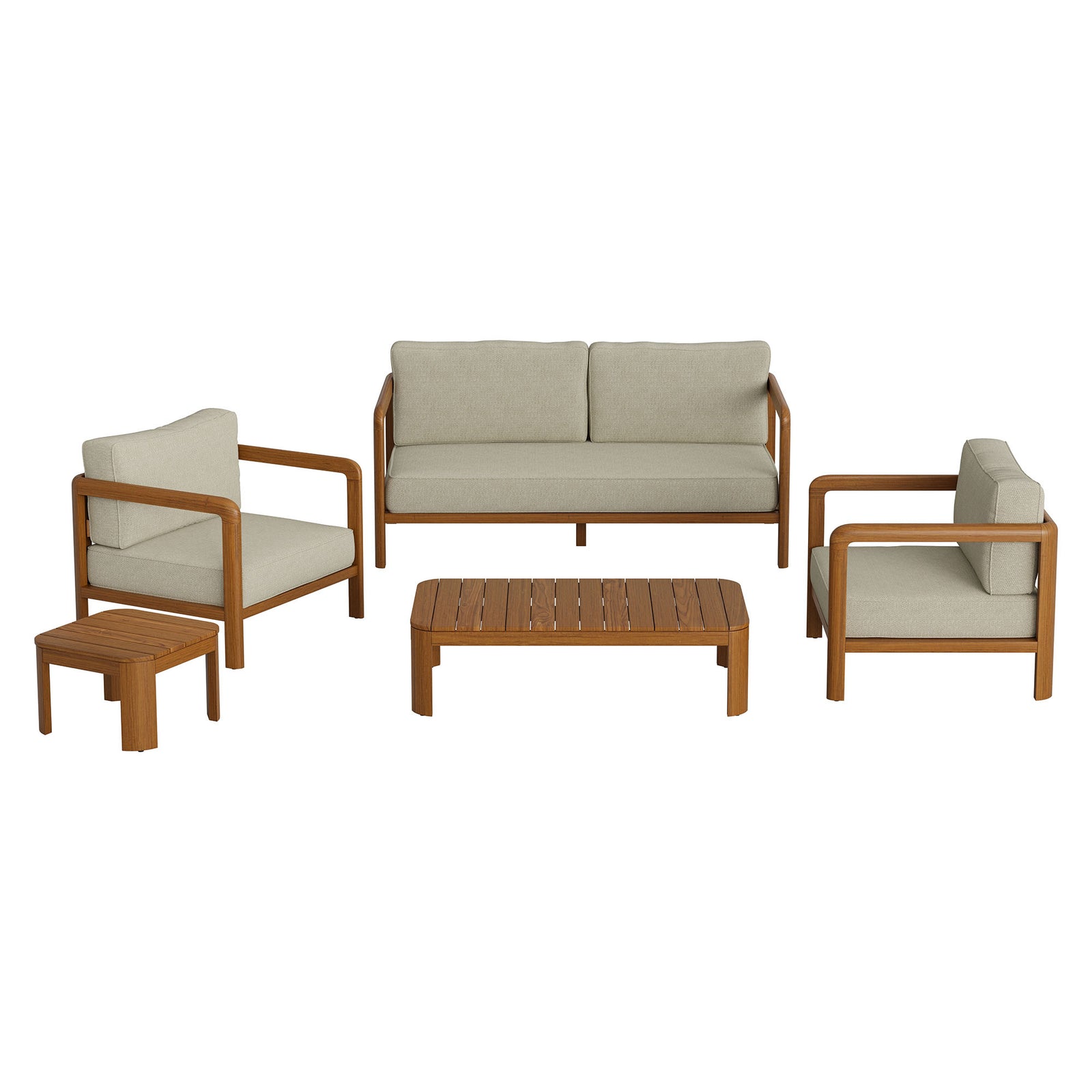 Kona 5-Piece Outdoor Patio Teak Wood Furniture Set by Modway