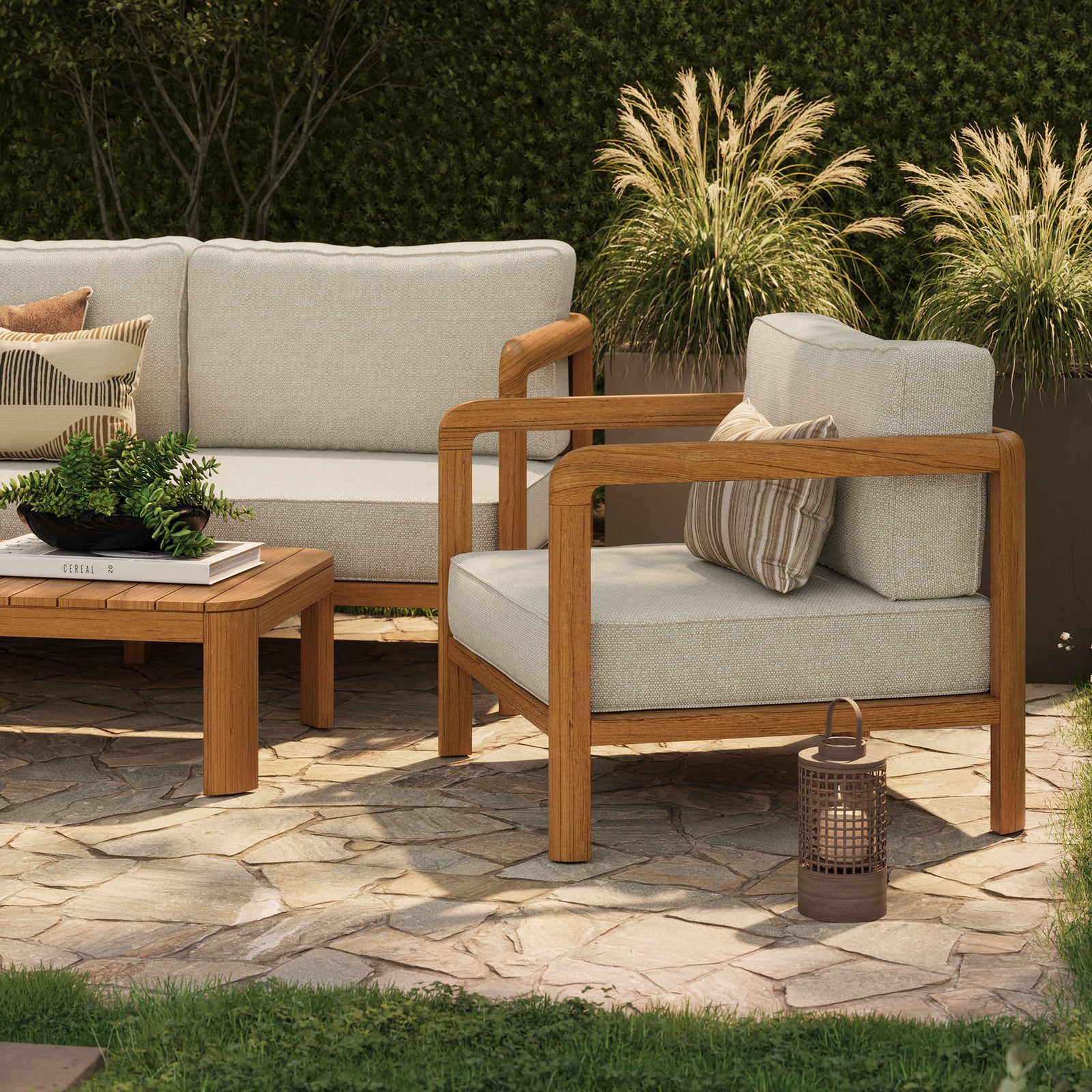Kona 5-Piece Outdoor Patio Teak Wood Furniture Set by Modway
