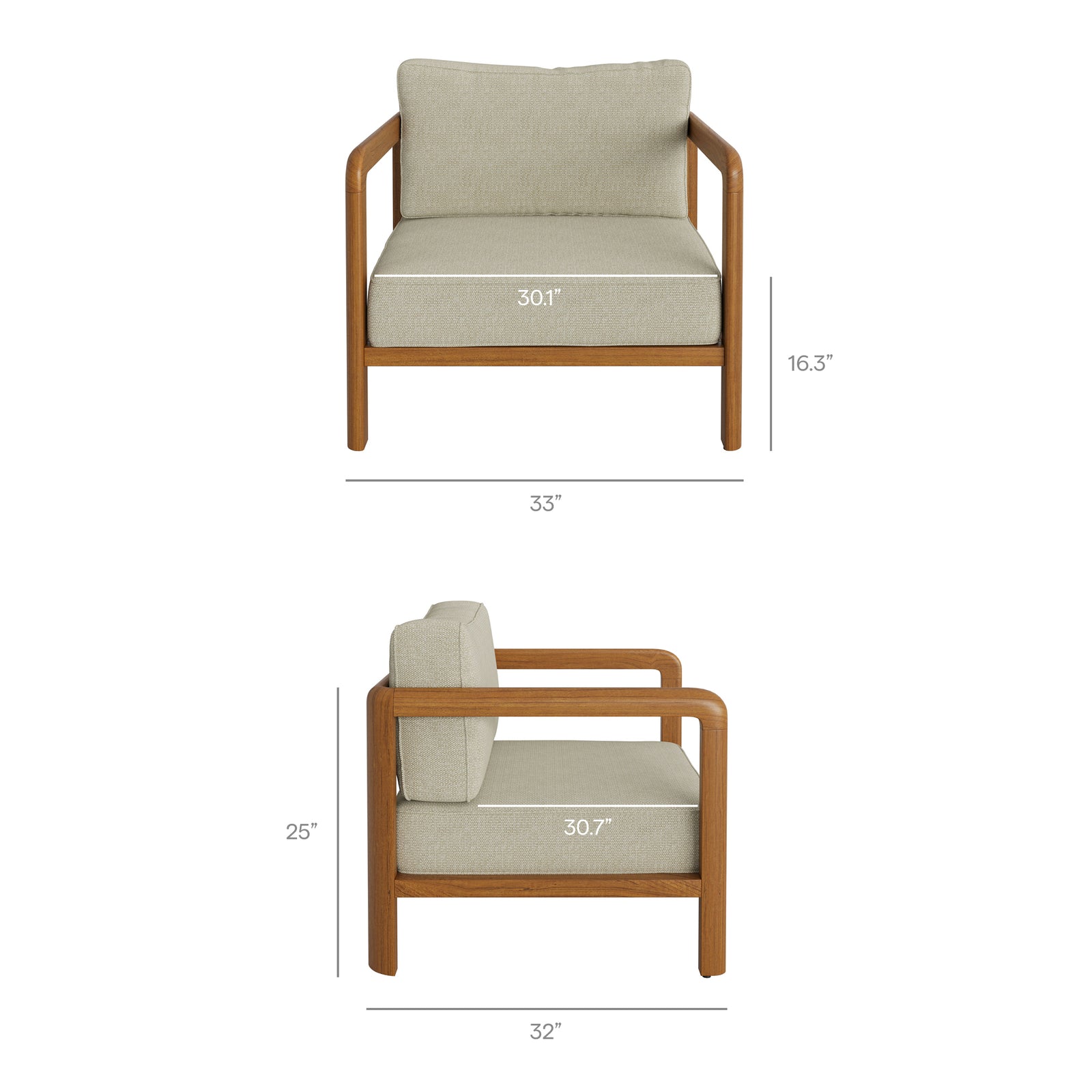 Kona 4-Piece Outdoor Patio Teak Wood Furniture Set by Modway