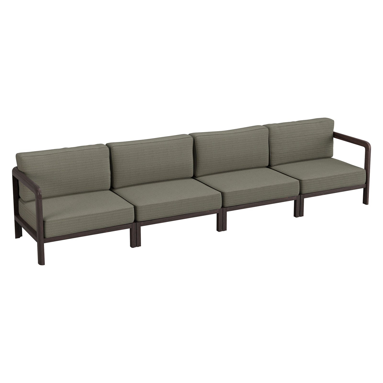 Kona 4-Piece Outdoor Patio Teak Wood Modular Sofa Set by Modway