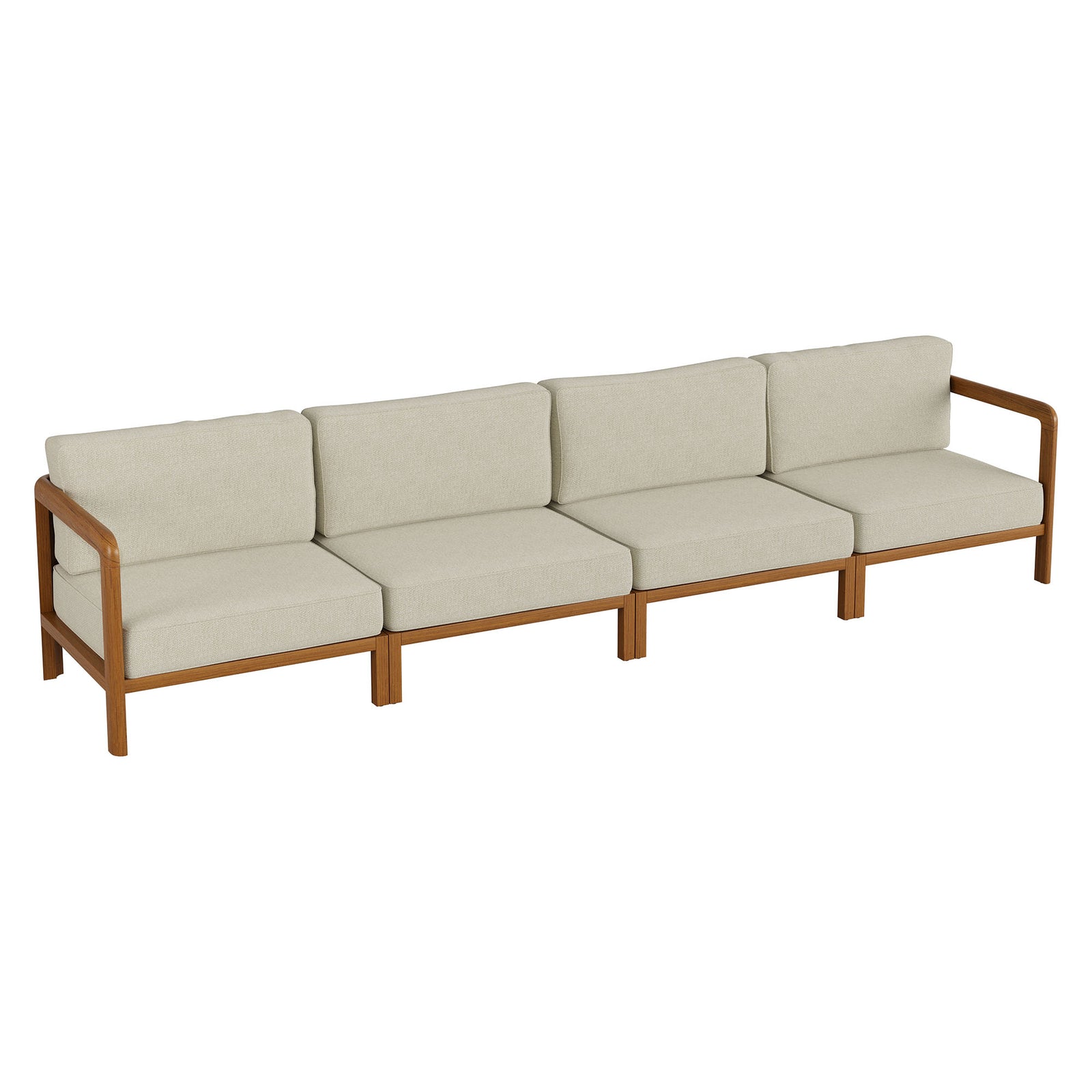 Kona 4-Piece Outdoor Patio Teak Wood Modular Sofa Set by Modway