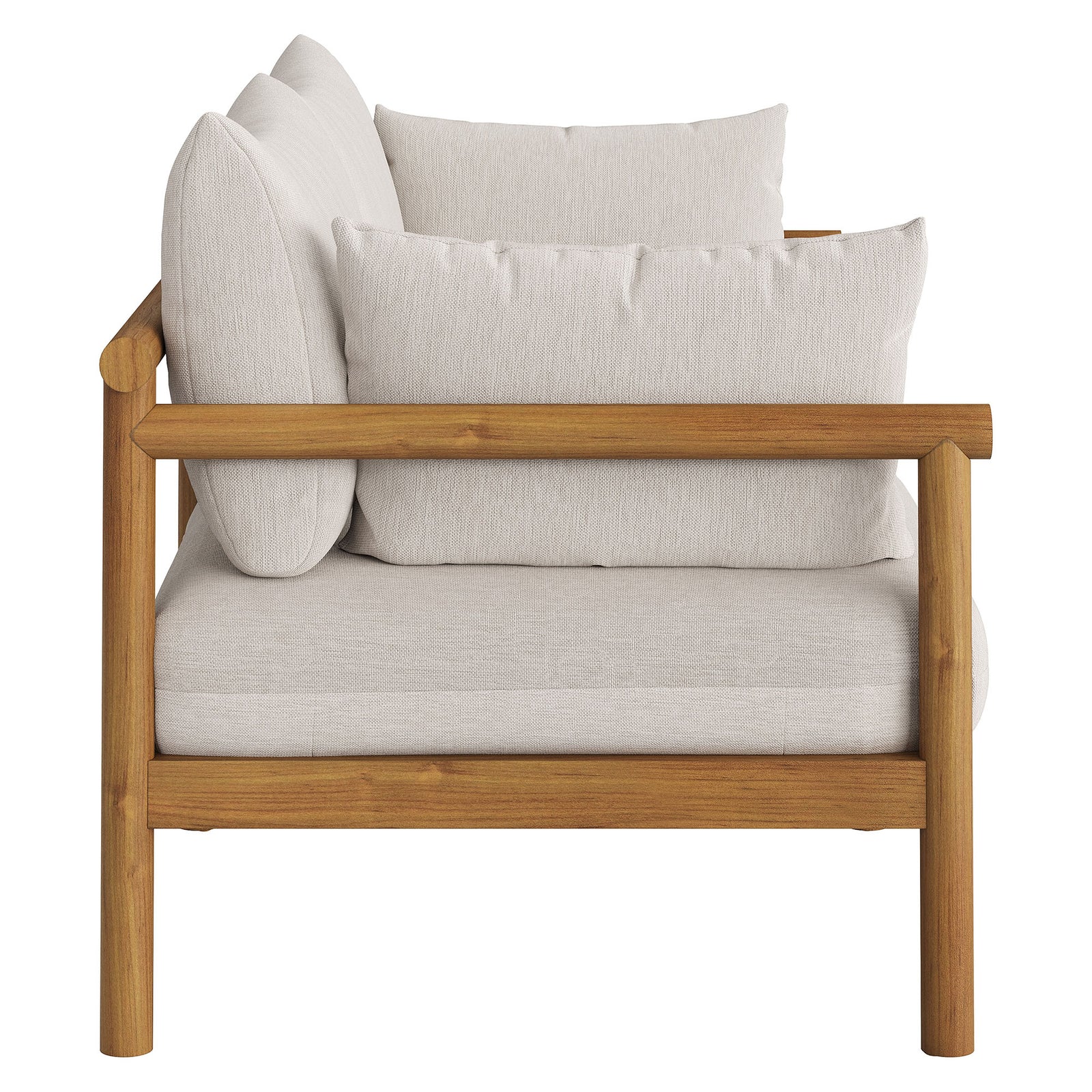 Eleni 2-Piece Outdoor Patio Teak Wood Loveseat with Ottoman Set by Modway