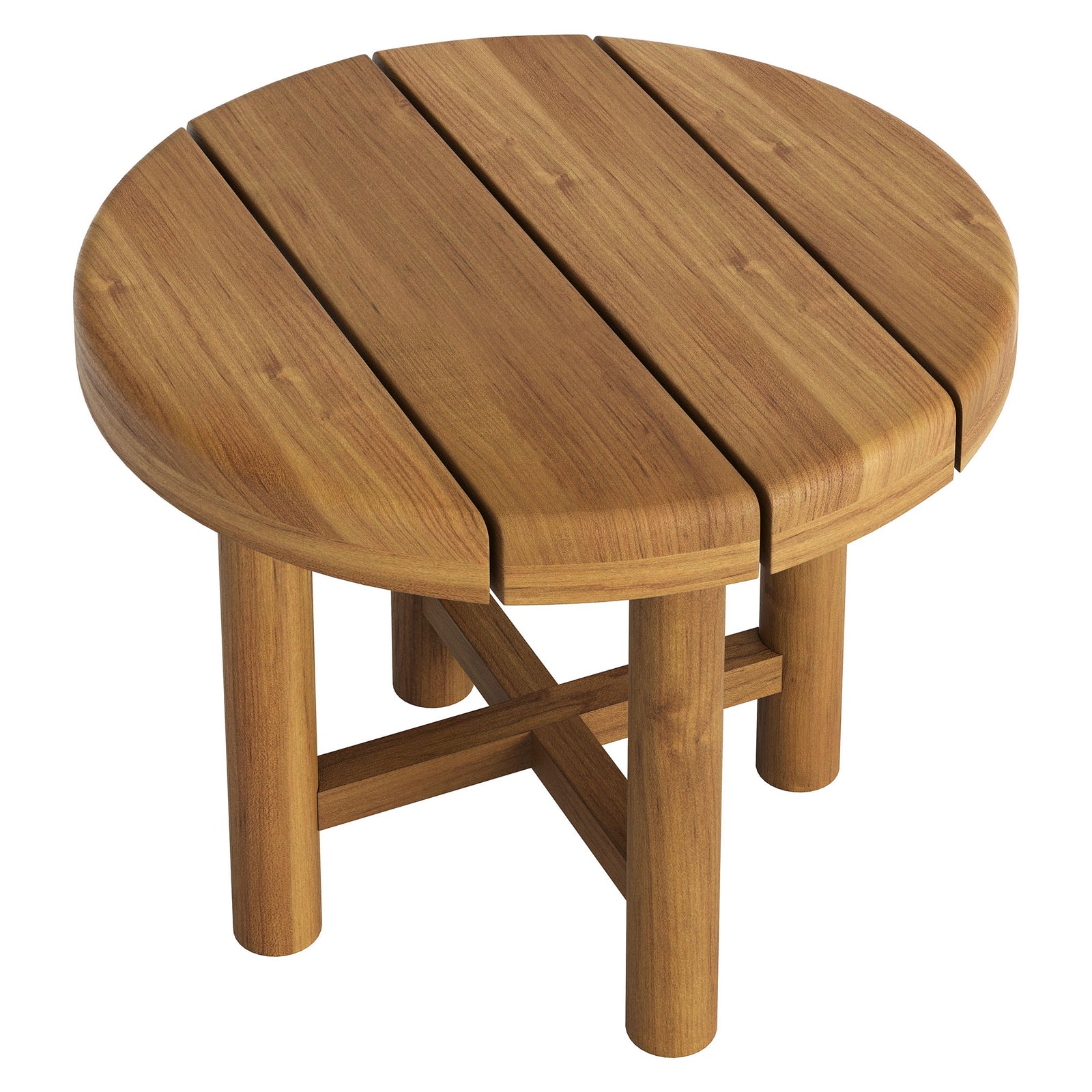 Eleni 20-Inch Round Outdoor Patio Teak Wood Side Table by Modway