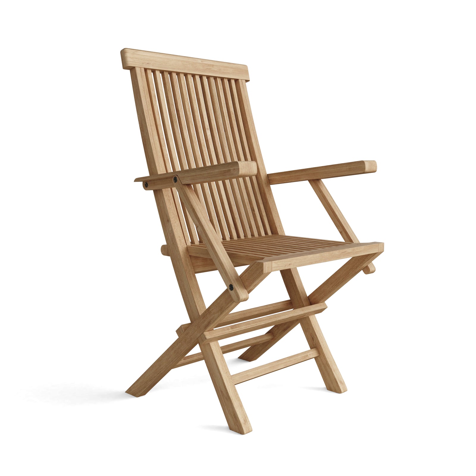 Wooden folding chair on a white background