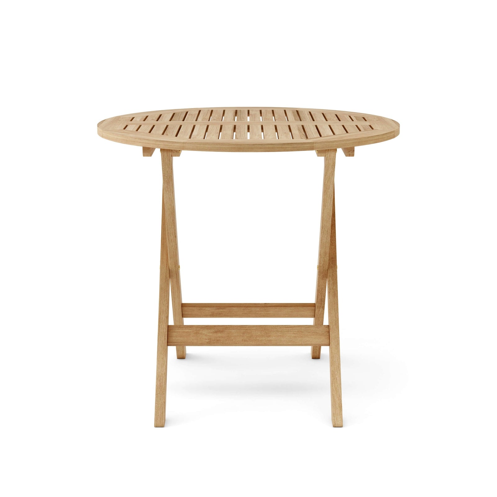 Wooden outdoor table on a white background