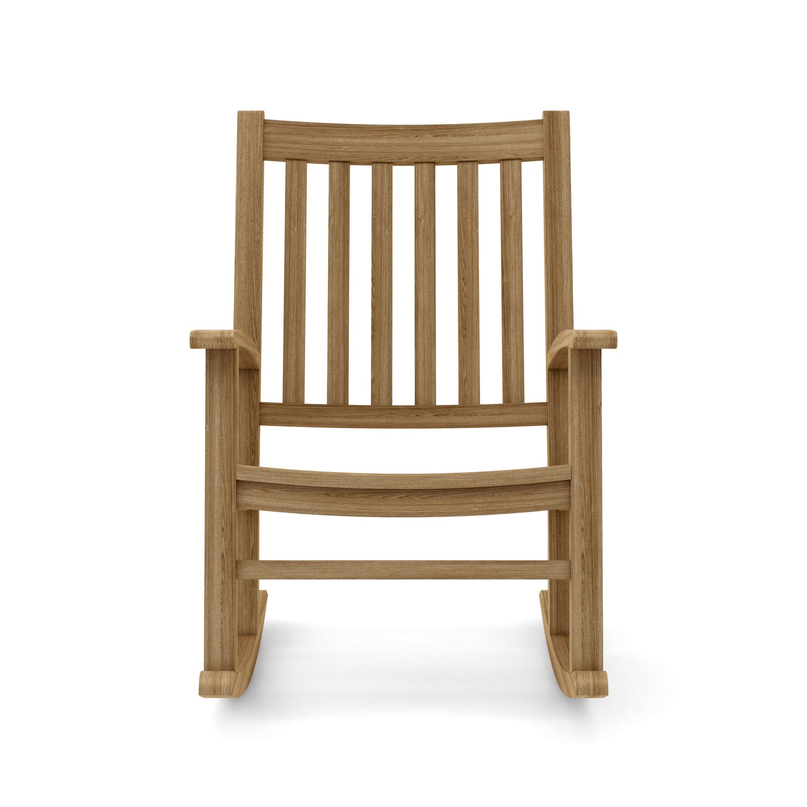 Wooden rocking chair on a white background