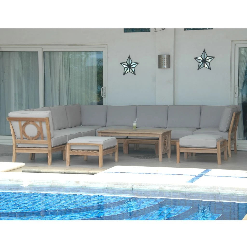 Natsepa 11-Piece Teak Modular Outdoor Deep Seating Set | BetterPatio // BetterPatio.com