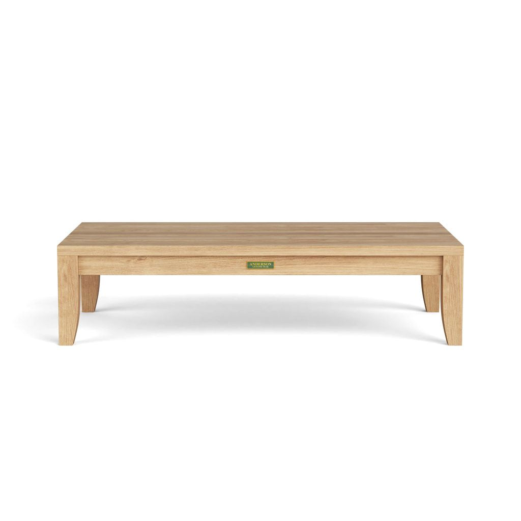 Wooden coffee table on a white background