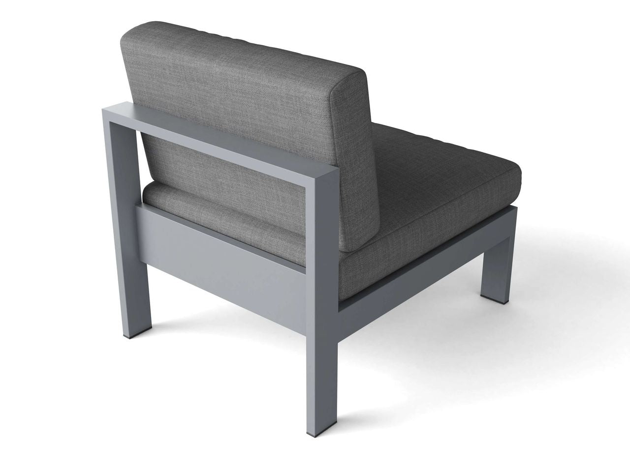 Lucca Modern Aluminum Deep Seating Center Chair with Cushion – Grey