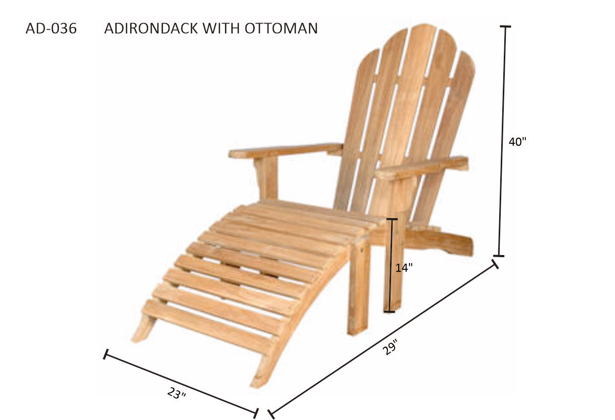 Anderson Teak Adirondack Chair with Ottoman | BetterPatio // BetterPatio.com