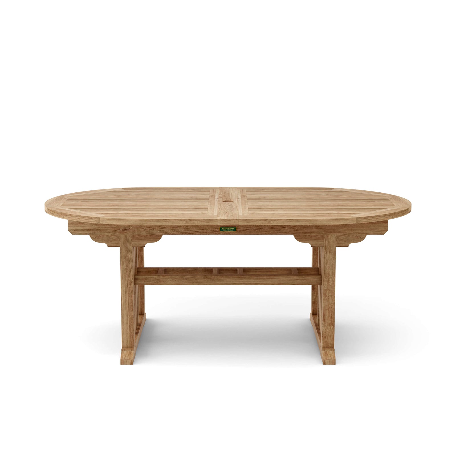Wooden outdoor table on a white background