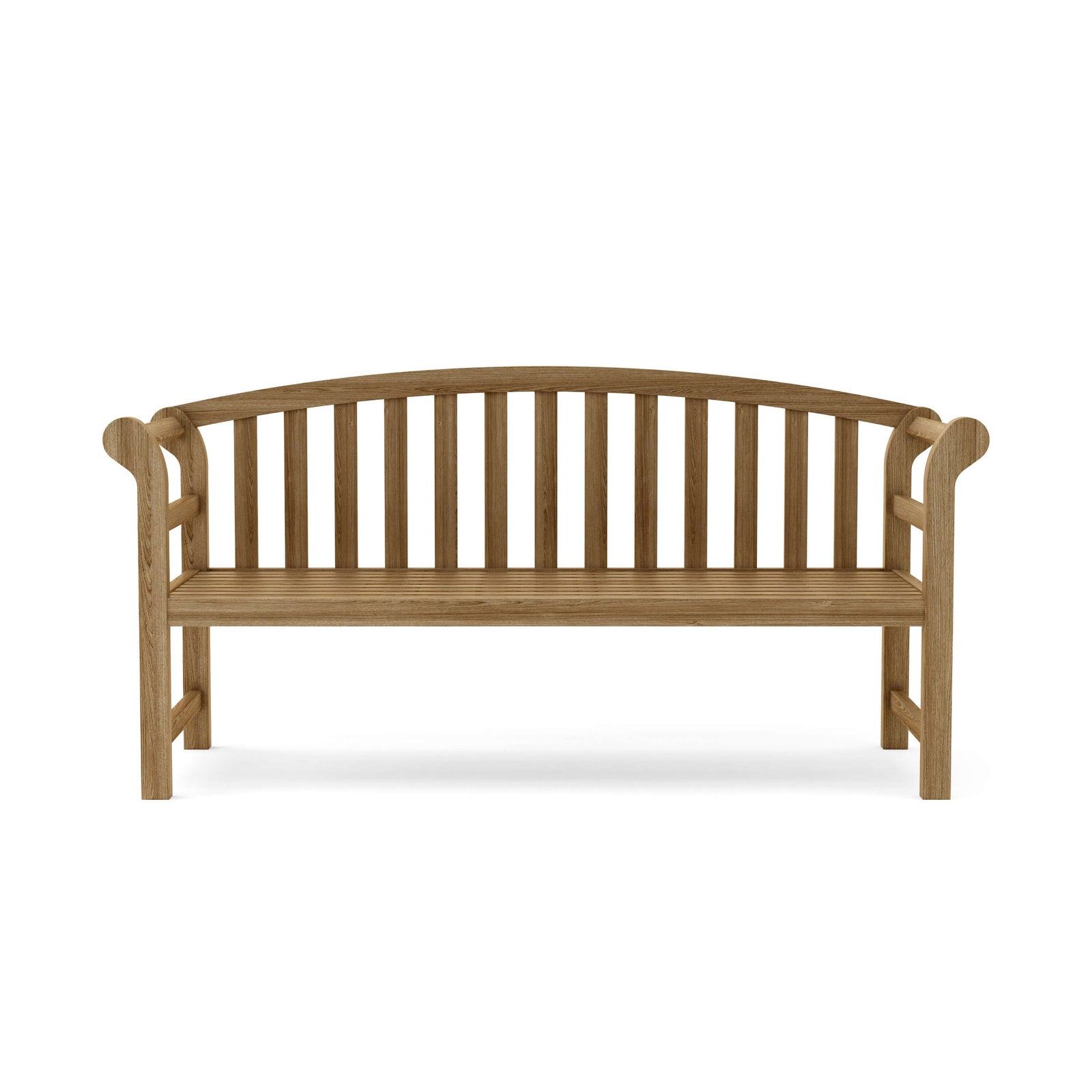 Anderson Teak Brisbane Deep Seating Bench - back view showing teak slat construction