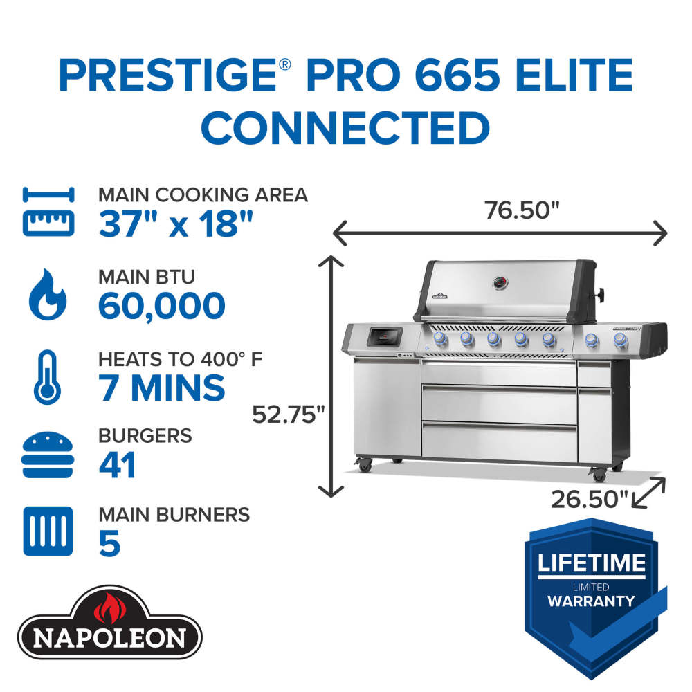Napoleon Prestige® PRO 665 Elite with Smart Technology & Electric Smoker Box
