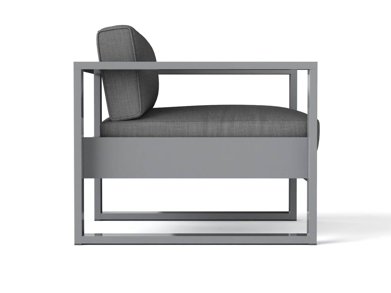 Anderson Teak Lucca Modern Aluminum Deep Seating Armchair Grey - chair in outdoor patio setting