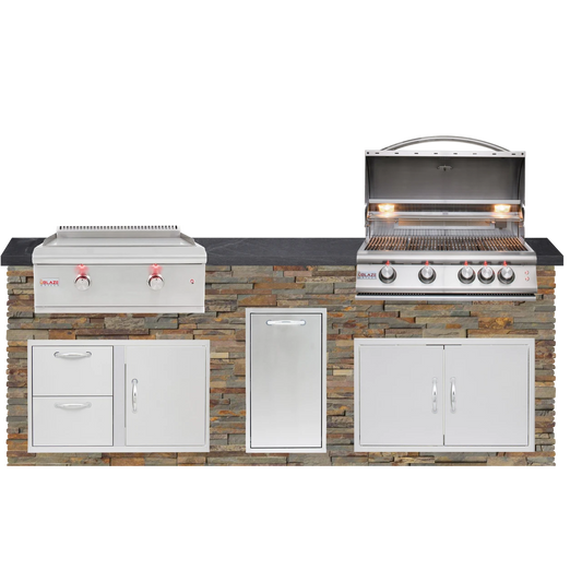 8 Foot Quick Ship Outdoor Kitchen with Blaze Grill, Griddle // BetterPatio.com