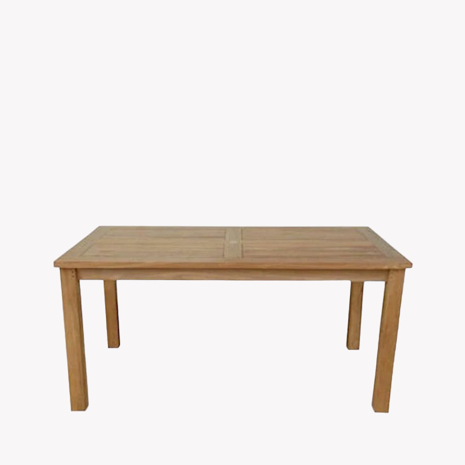 Wooden dining table on a white background