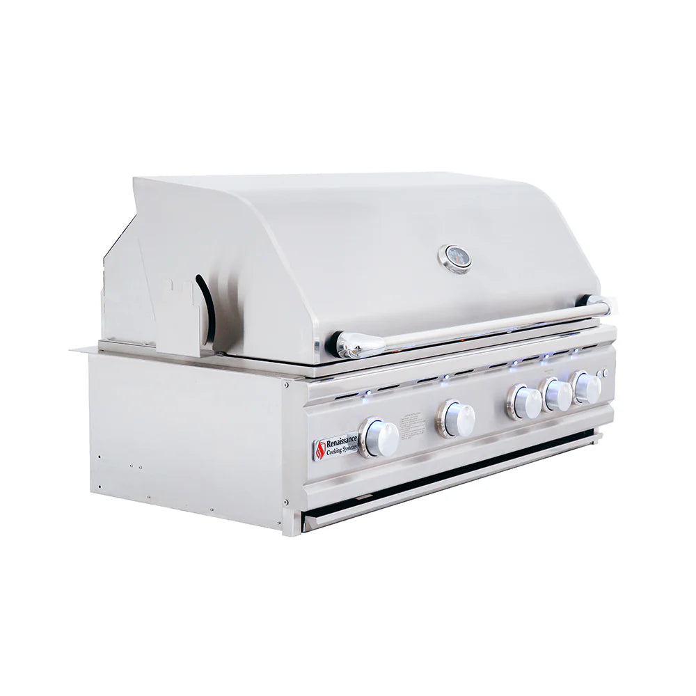 RCS 38 Inch Cutlass Pro Grill, Blue LED Lights, Rear Burner