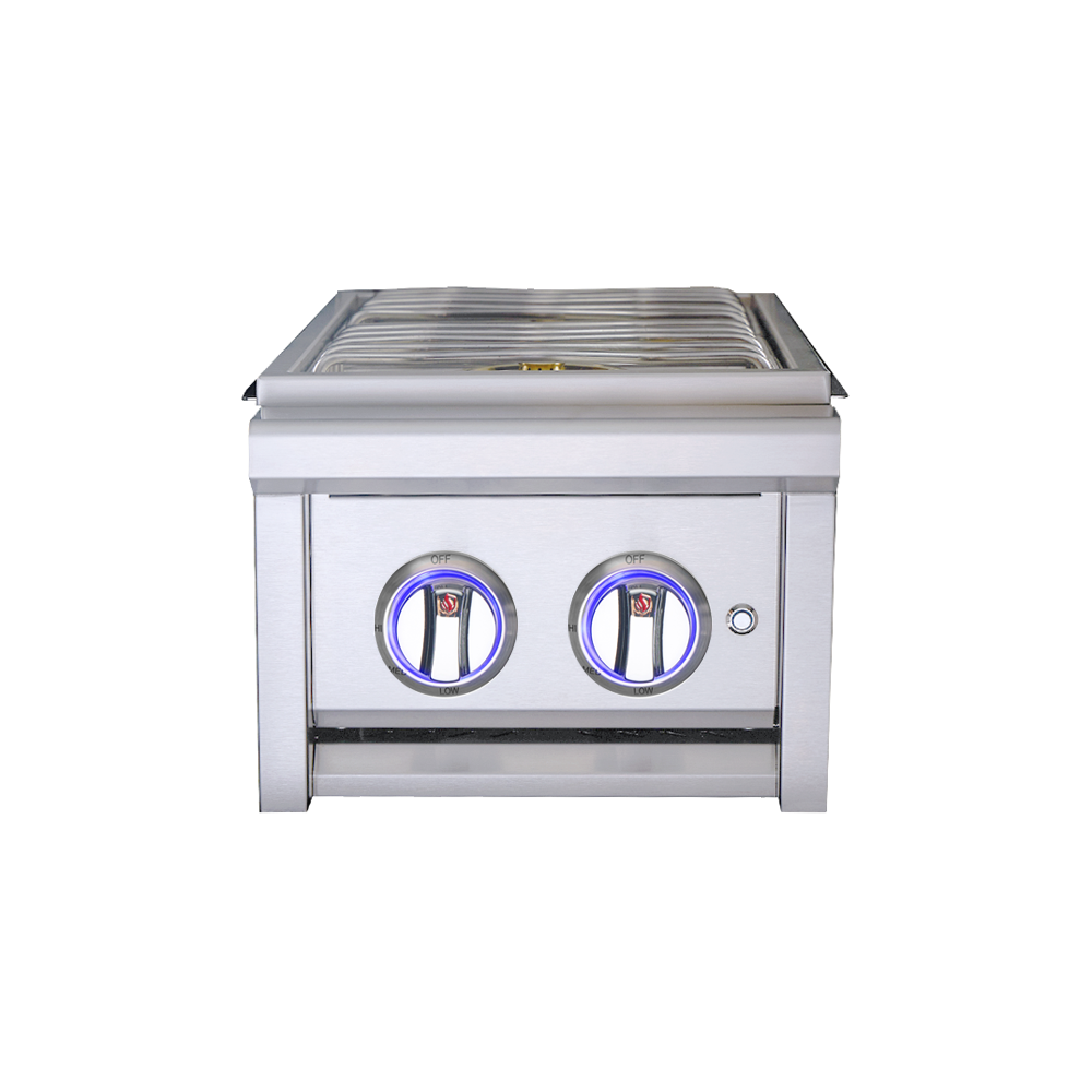 RCS Cutlass Elite Double Side Burner with Color Changing Knobs CDB1EL RCS