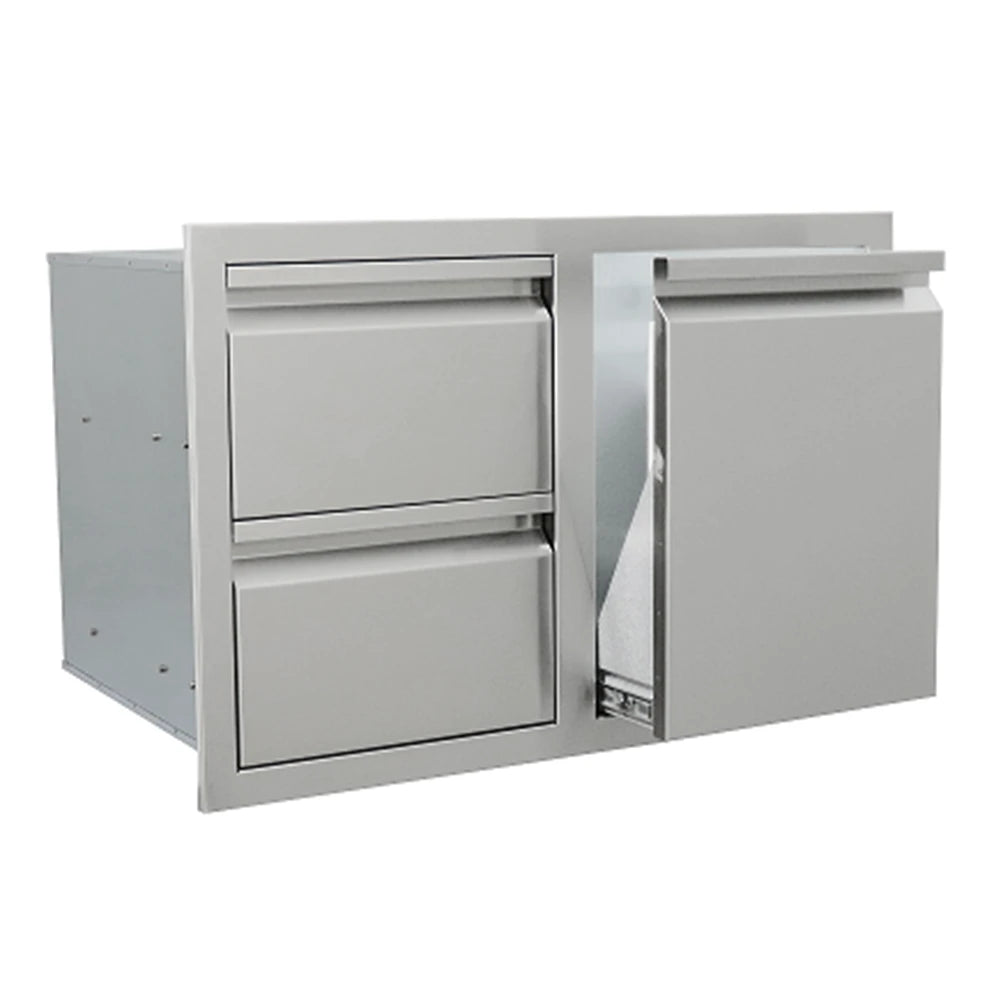 RCS Valiant Stainless Enclosed Double Storage Drawer and Liquid Propane Storage RCS