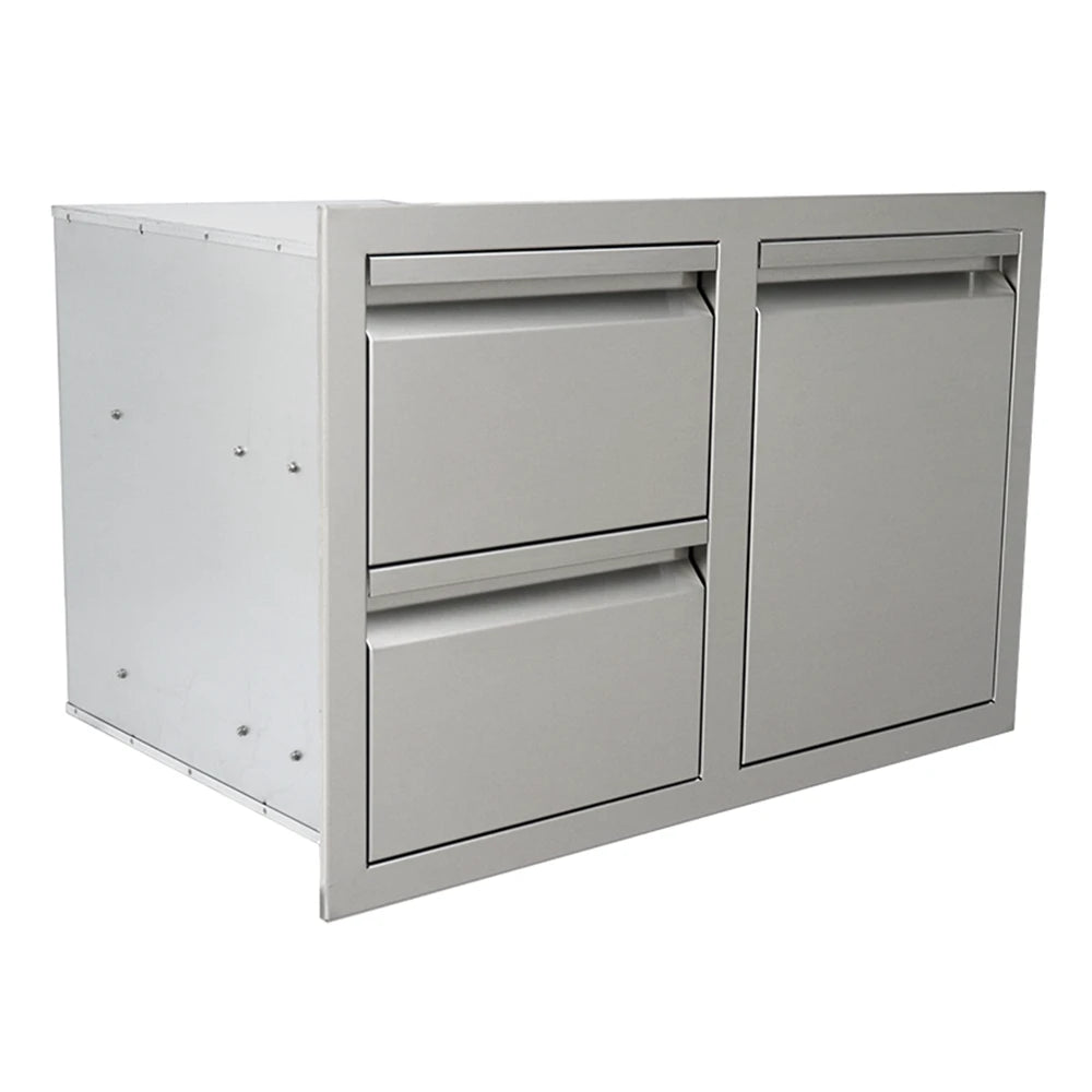 RCS Valiant Stainless Enclosed Double Storage Drawer and Liquid Propane Storage RCS