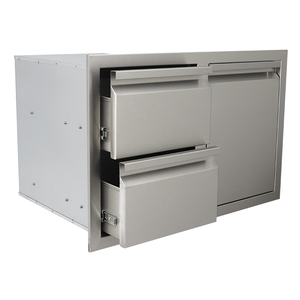 RCS Valiant Stainless Enclosed Double Storage Drawer and Liquid Propane Storage RCS