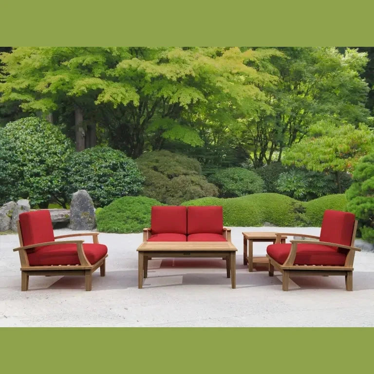 Brianna 5-Pc Teak Deep Seating Sofa Set with Sunbrella Cushions | BetterPatio // BetterPatio.com