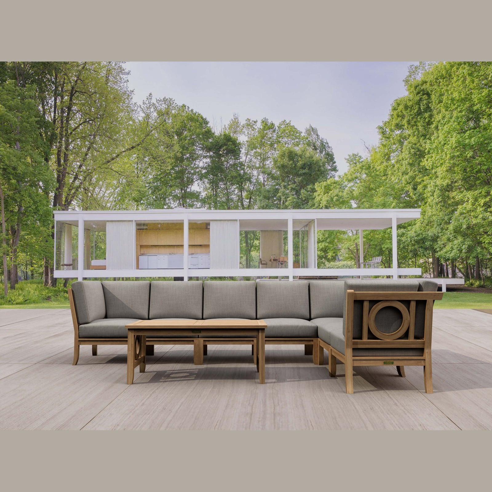 Natsepa 8-Piece Teak Modular Outdoor Deep Seating Set | BetterPatio // BetterPatio.com