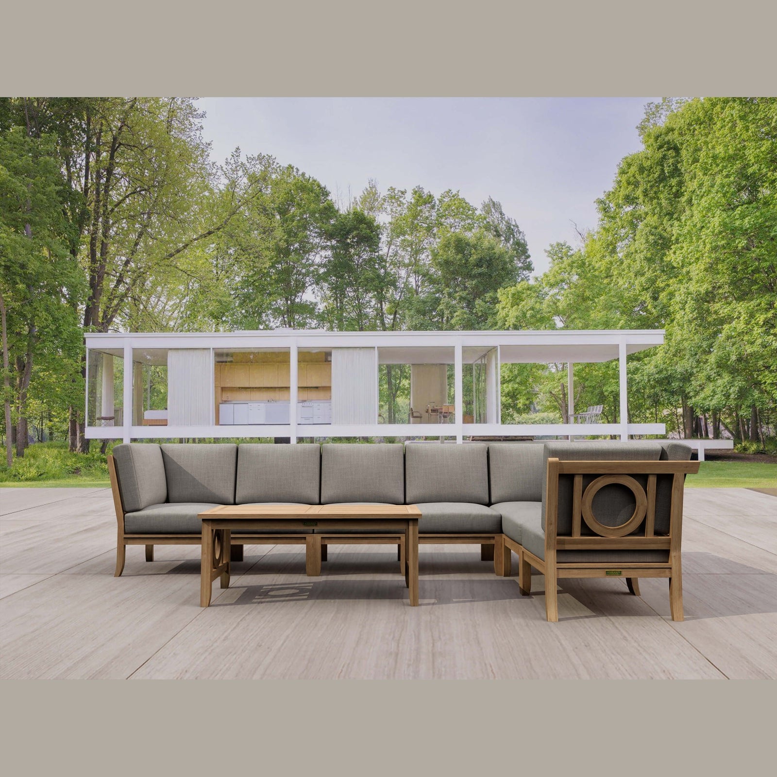 Natsepa 8-Piece Teak Modular Outdoor Deep Seating Set | BetterPatio // BetterPatio.com