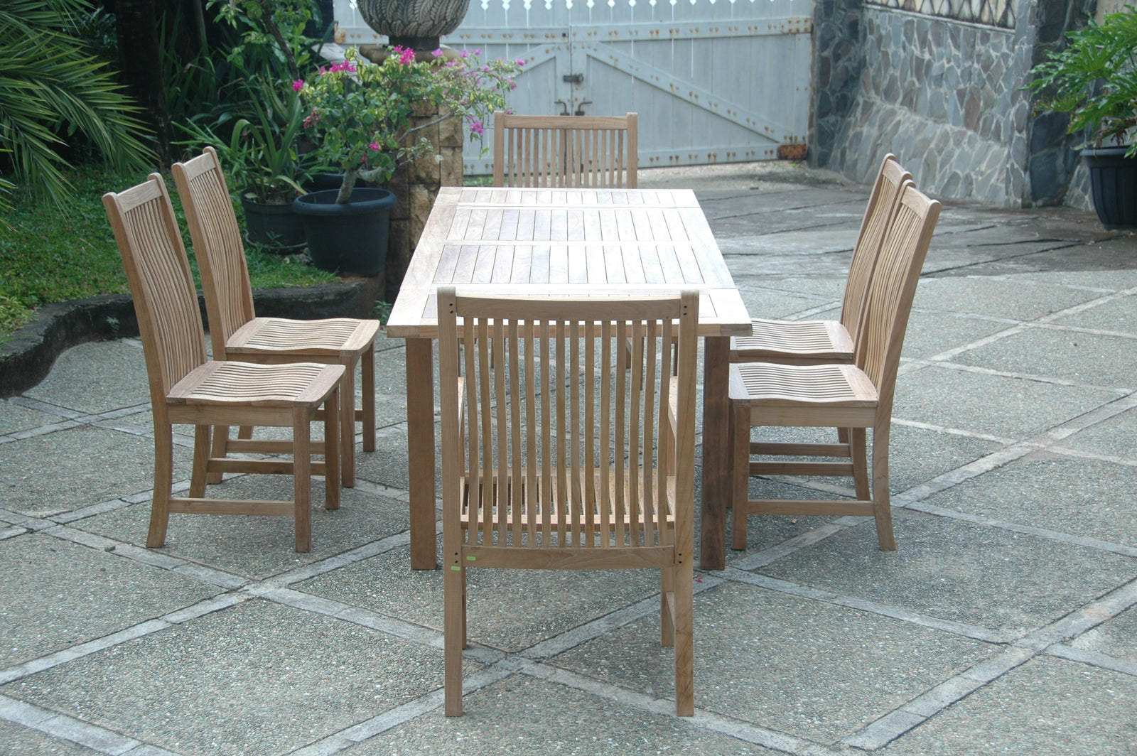 Bahama Chicago 7-Piece Teak Outdoor Dining Set Chair B | BetterPatio // BetterPatio.com