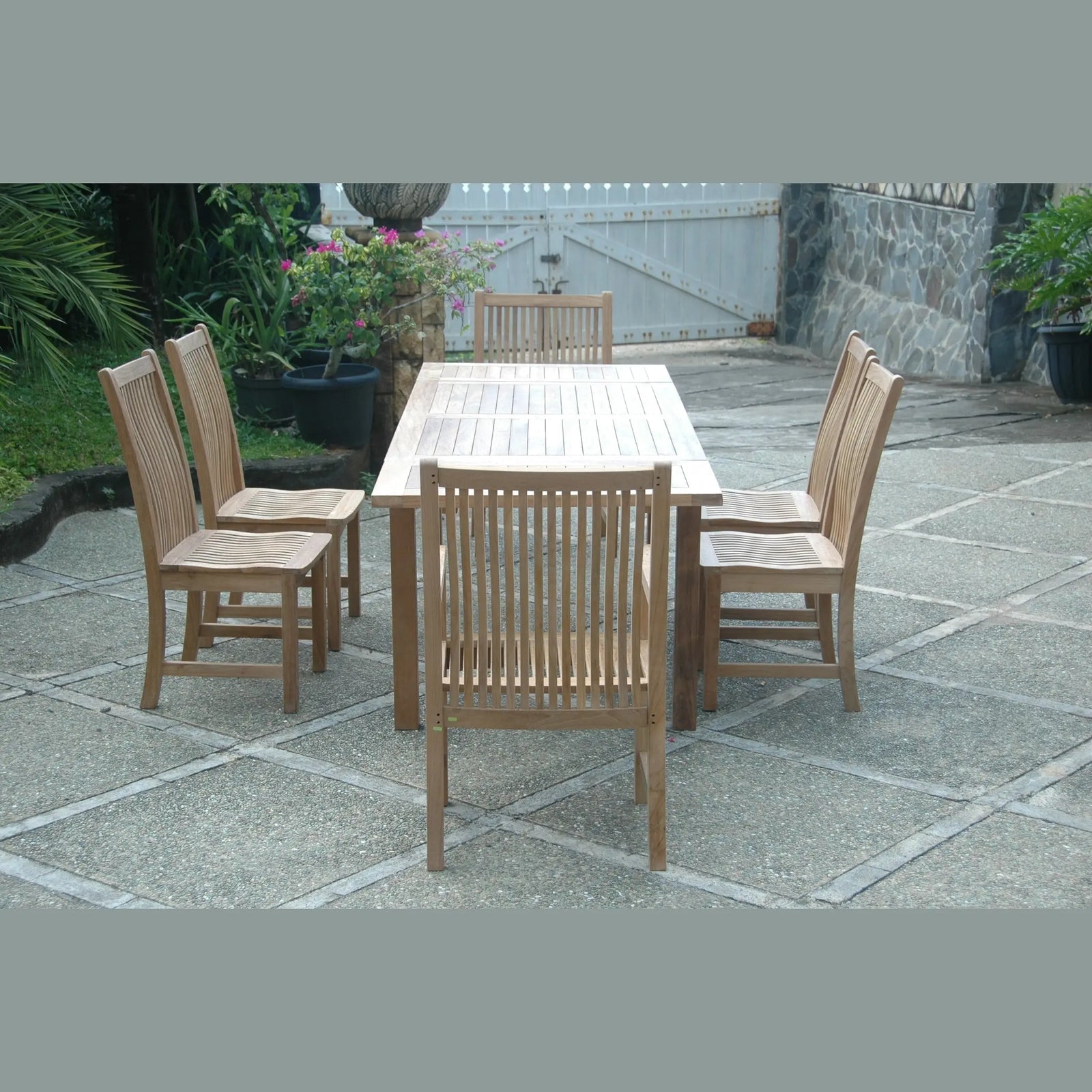 Bahama Chicago 7-Piece Teak Outdoor Dining Set Chair B | BetterPatio // BetterPatio.com