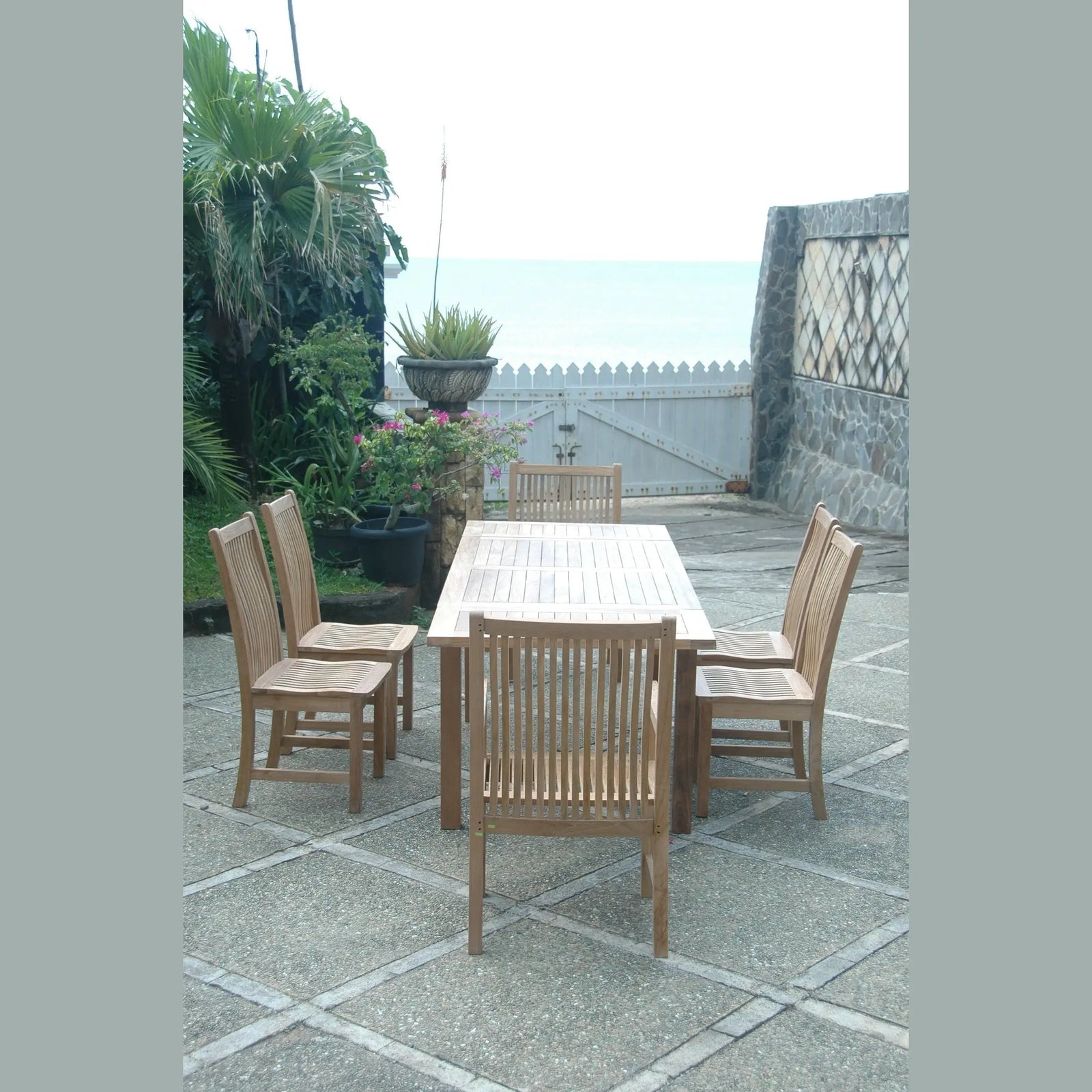 Bahama Chicago 7-Piece Teak Outdoor Dining Set Chair B | BetterPatio // BetterPatio.com