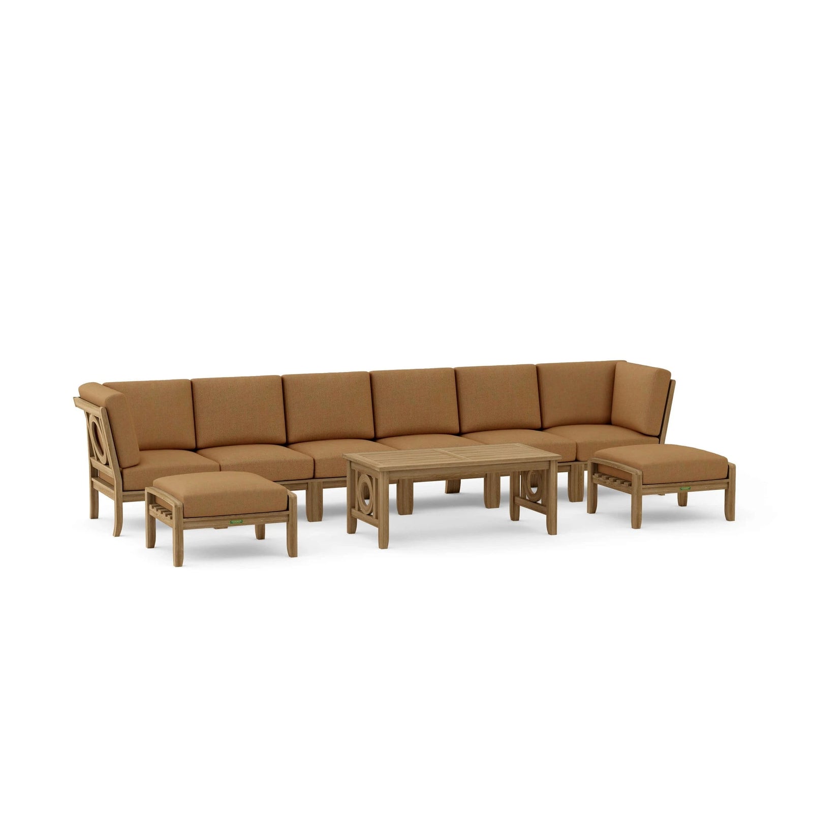 Anderson Teak Natsepa 9-Piece Modular Deep Seating Set B - Canvas Teak cushion option