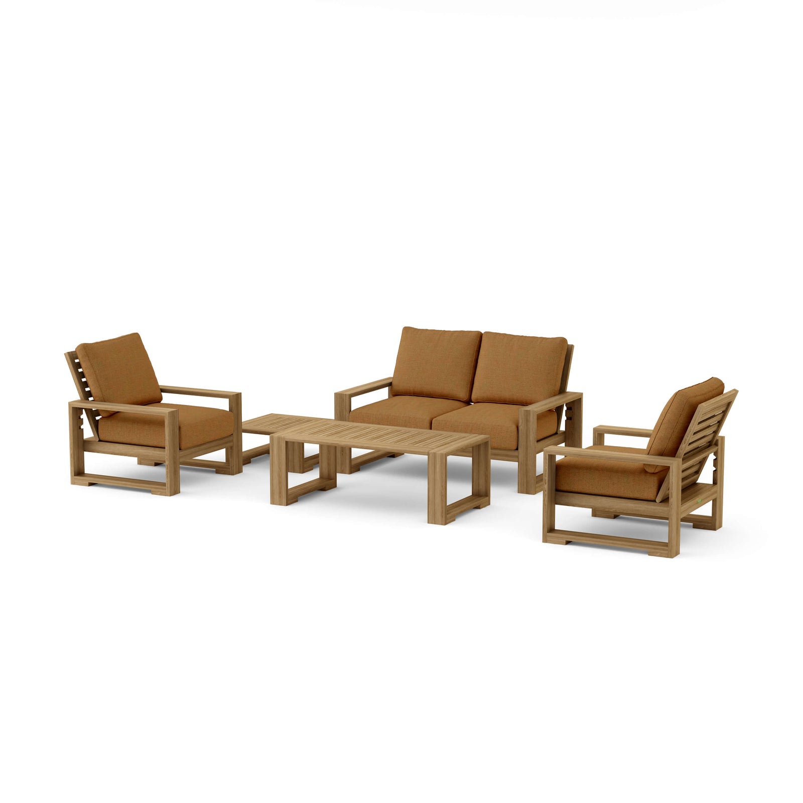 Capistrano 5-Piece Teak Deep Seating Loveseat Collection | BetterPatio // BetterPatio.com