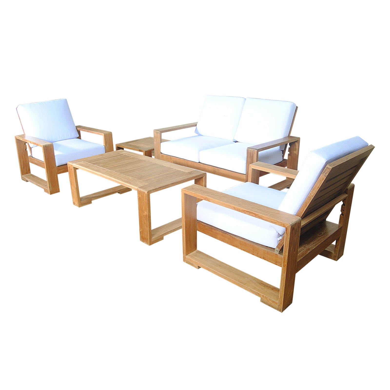 Capistrano 5-Piece Teak Deep Seating Loveseat Collection | BetterPatio // BetterPatio.com