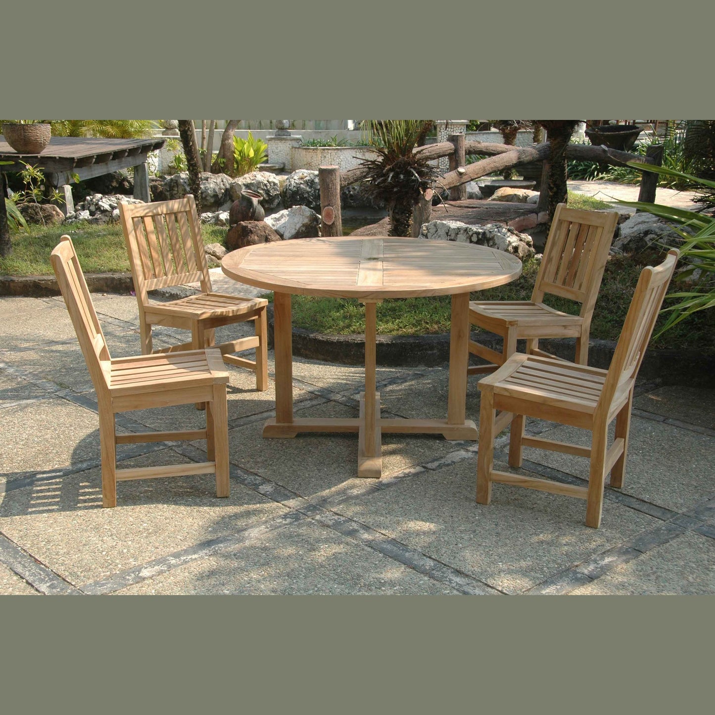 SET-36 Tosca 47″ Round Teak Dining Table Set with Sonoma Chairs | BetterPatio // BetterPatio.com